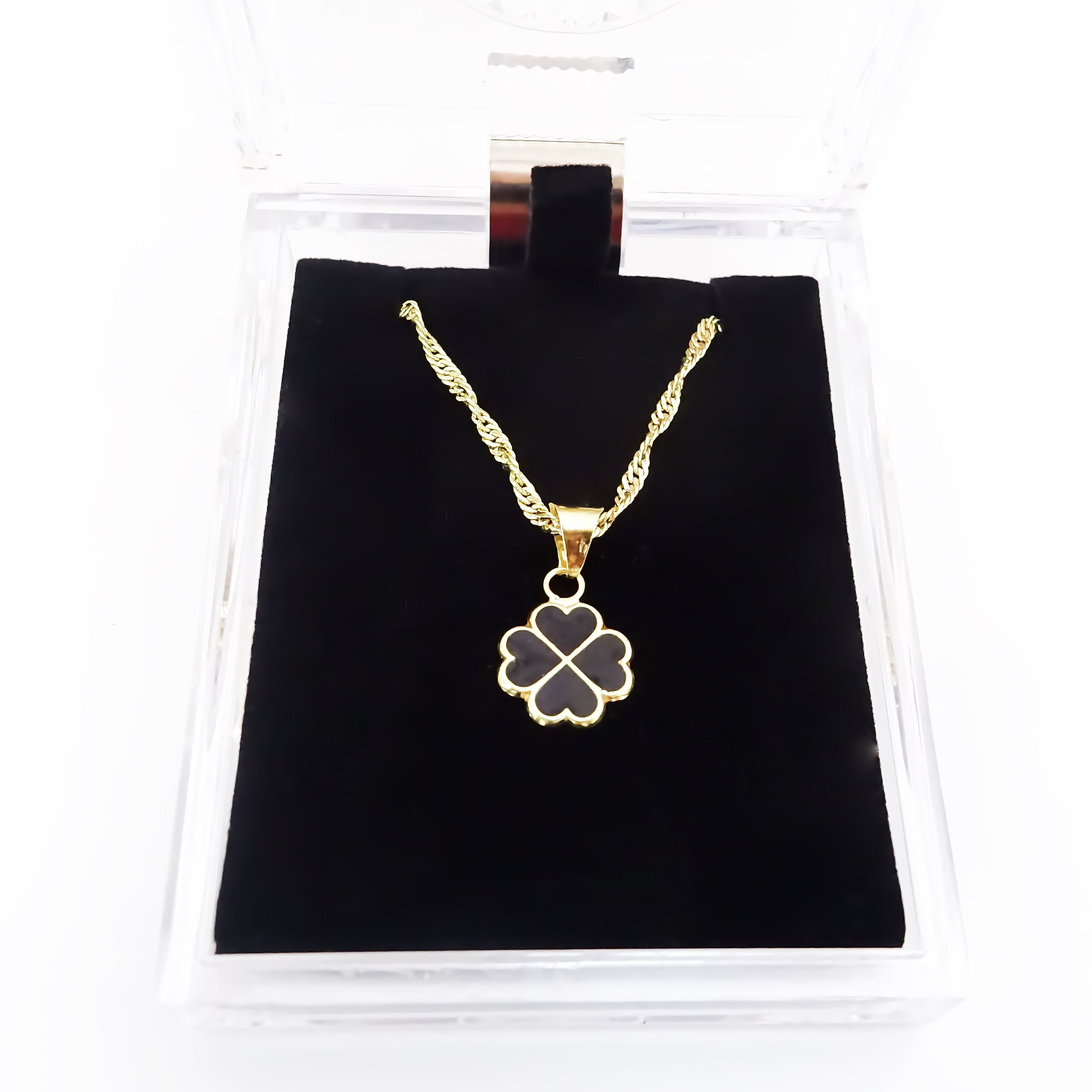 Amor Eterno - Dije Trébol 4 Hojas / Oro Sólido 10k