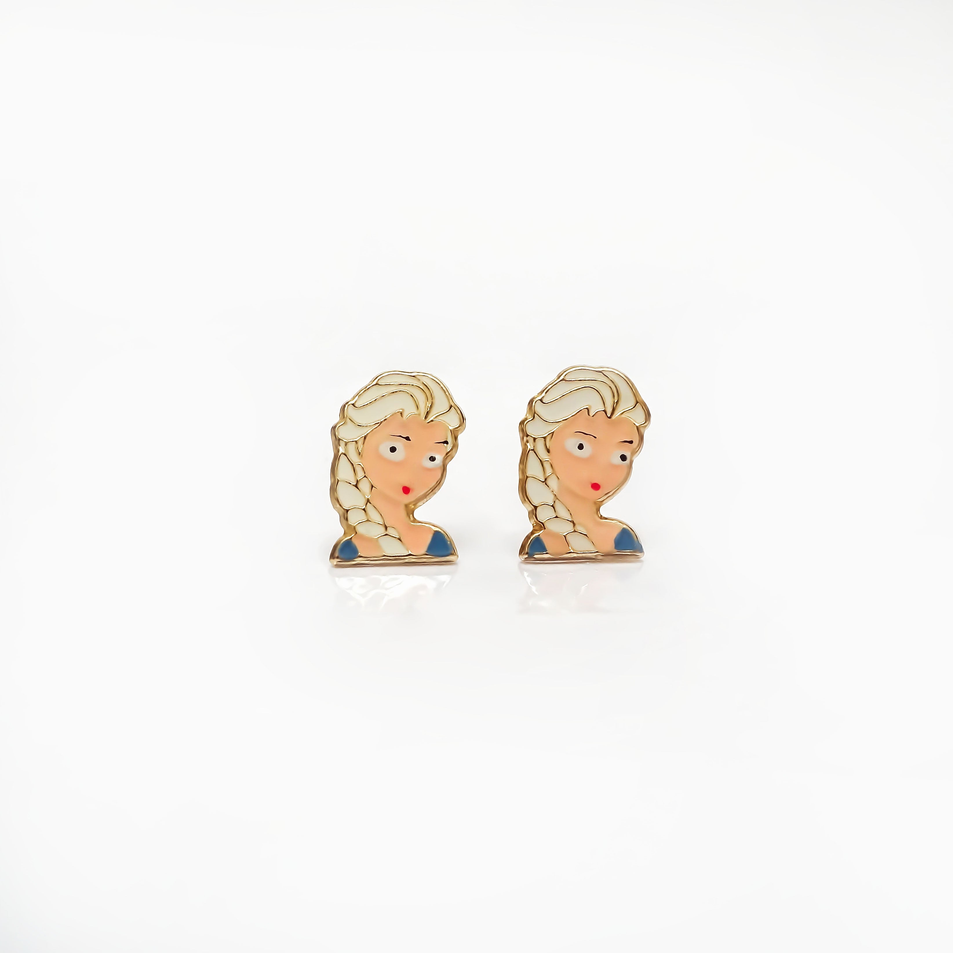Amor Eterno - Broqueles Elsa Frozen / Aretes Oro 10k