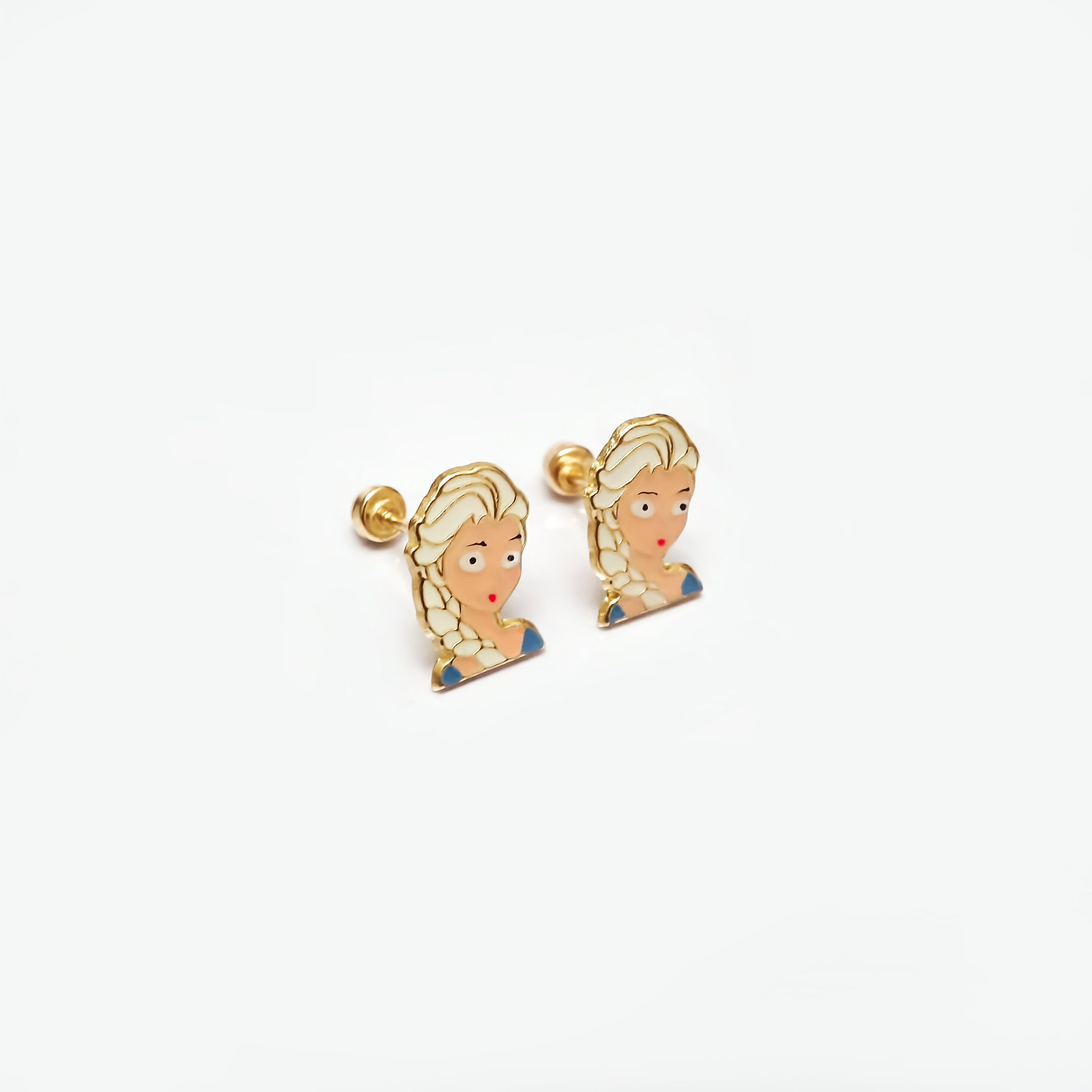 Amor Eterno - Broqueles Elsa Frozen / Aretes Oro 10k