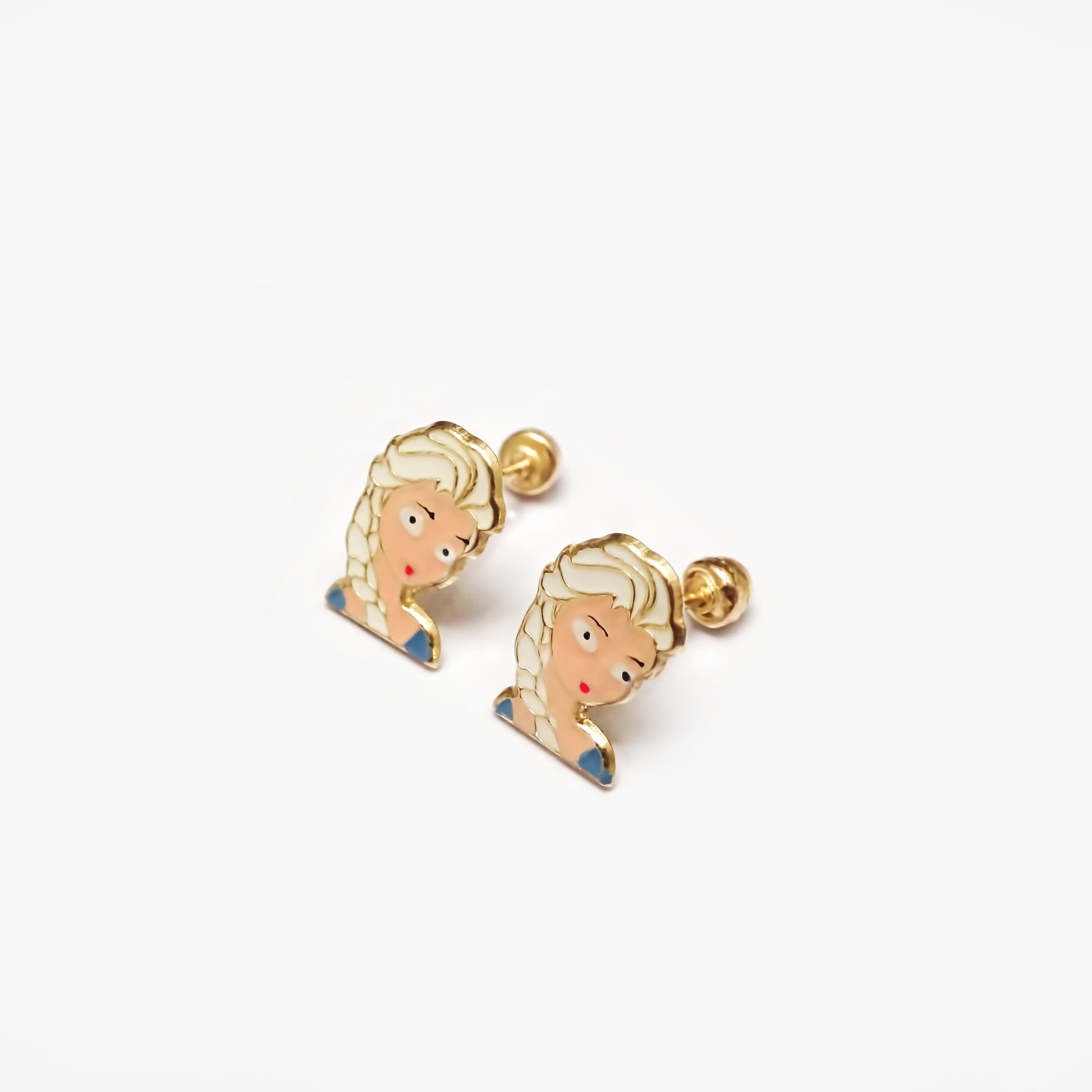 Amor Eterno - Broqueles Elsa Frozen / Aretes Oro 10k