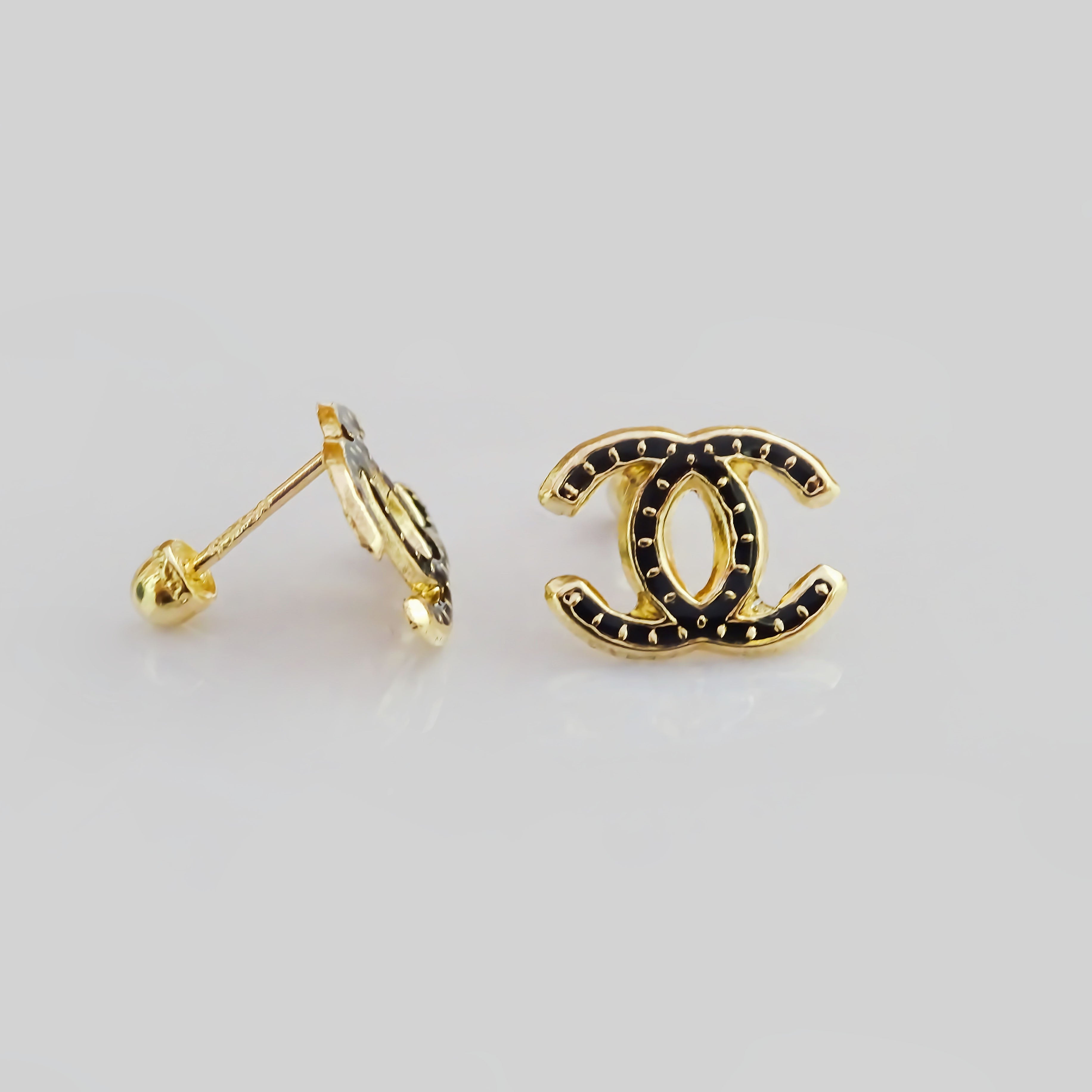 Amor Eterno - Broqueles Cc Esmaltado Aretes / Oro 10k