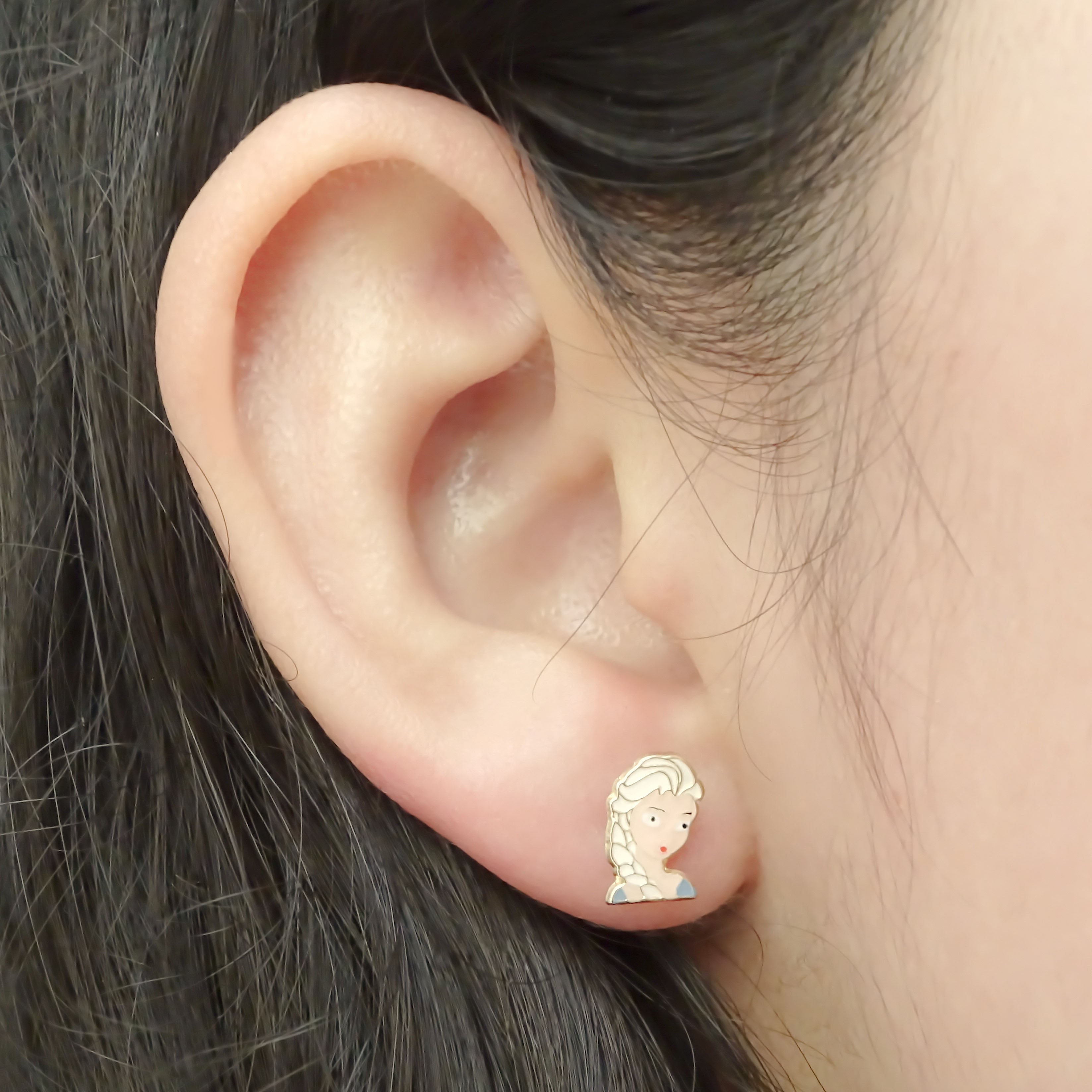 Amor Eterno - Broqueles Elsa Frozen / Aretes Oro 10k