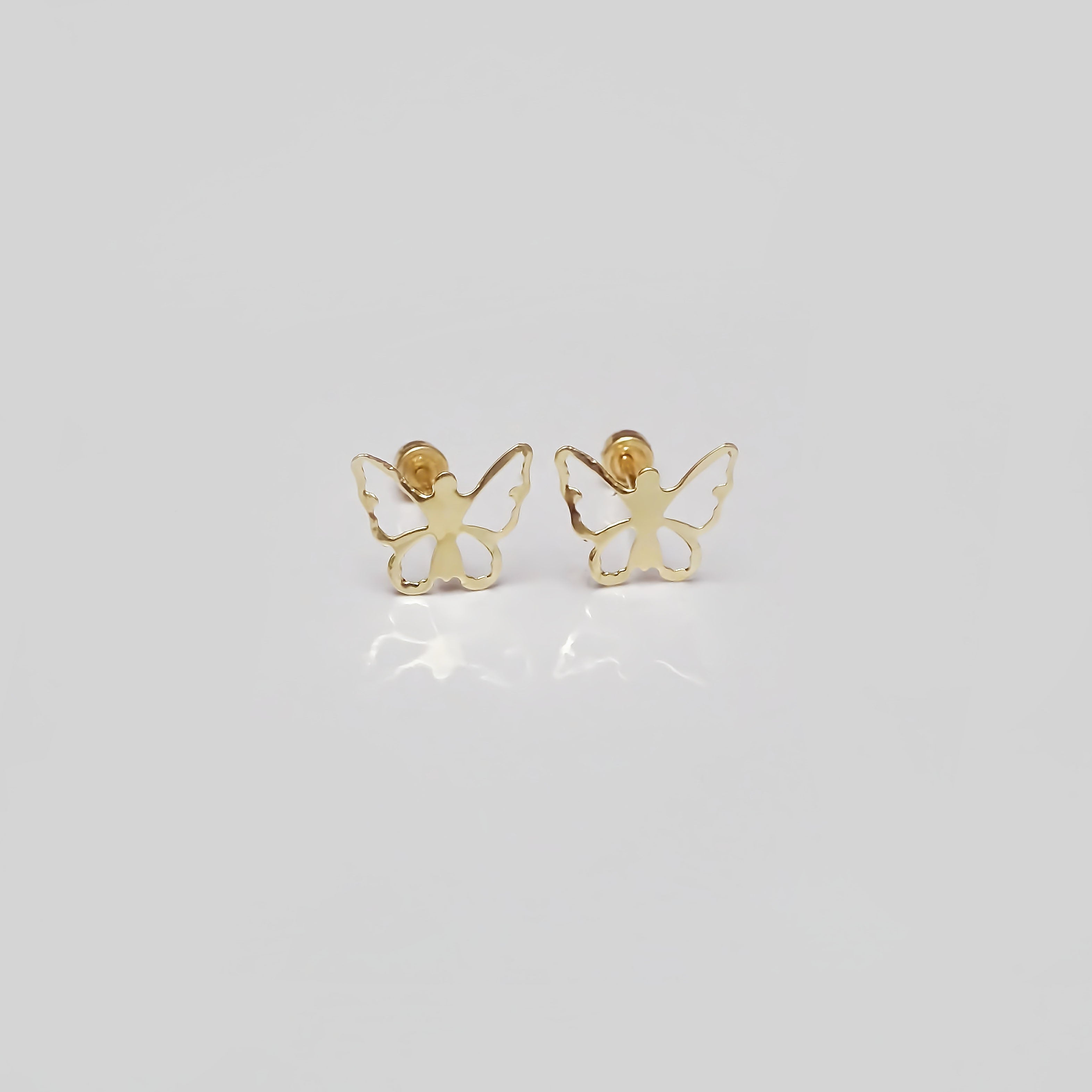Amor Eterno - Broqueles / Mariposa Ángel / Aretes Oro 10k