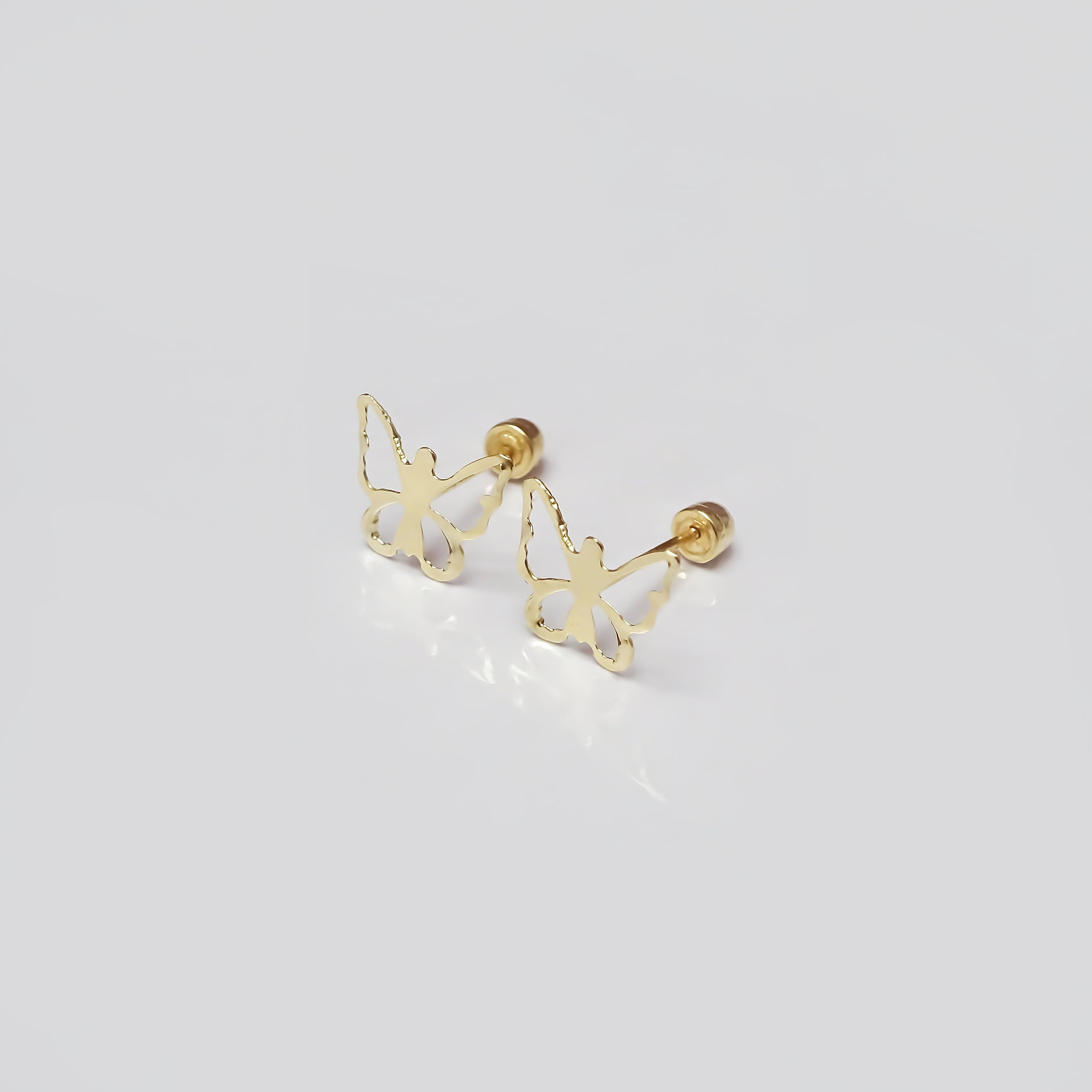 Amor Eterno - Broqueles / Mariposa Ángel / Aretes Oro 10k