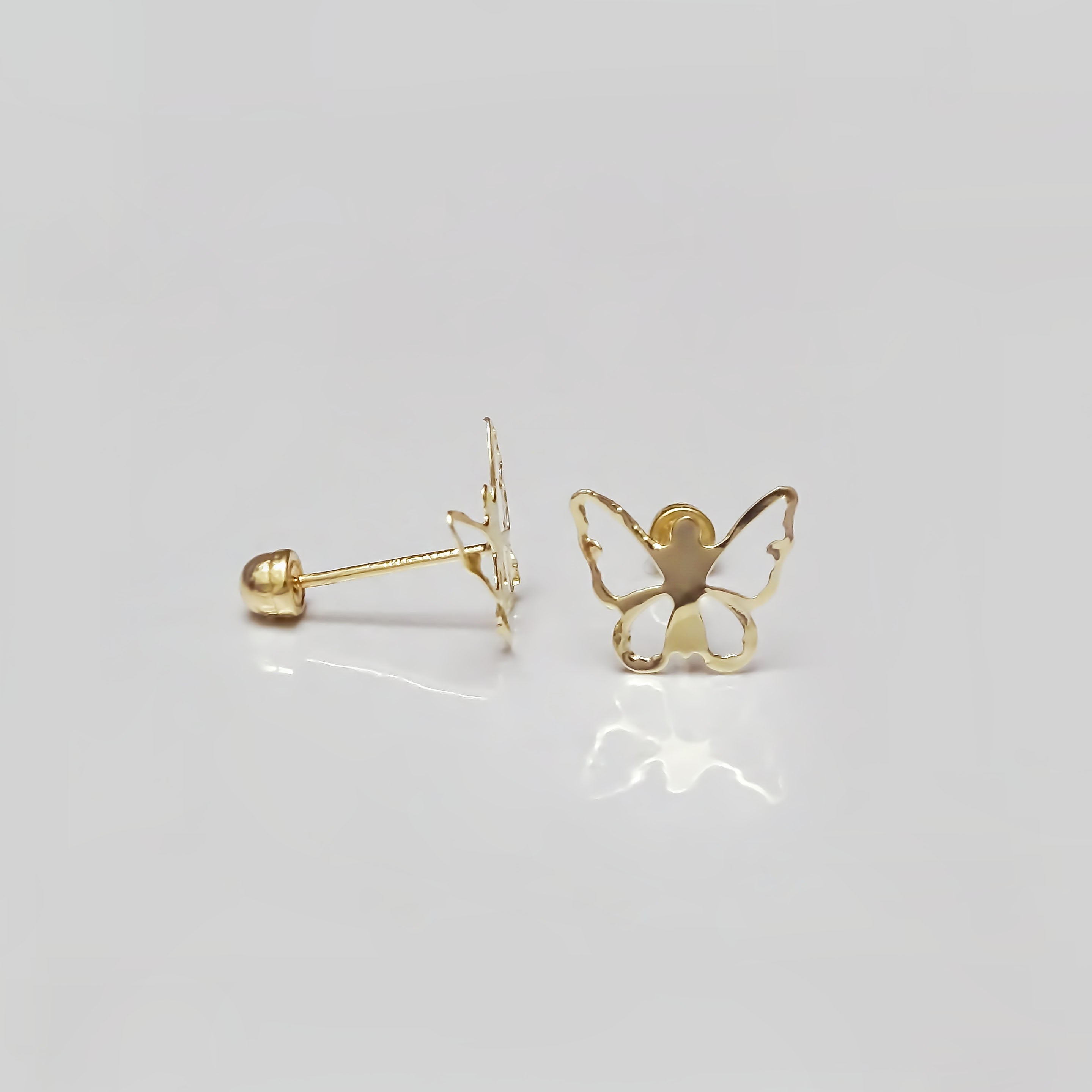 Amor Eterno - Broqueles / Mariposa Ángel / Aretes Oro 10k