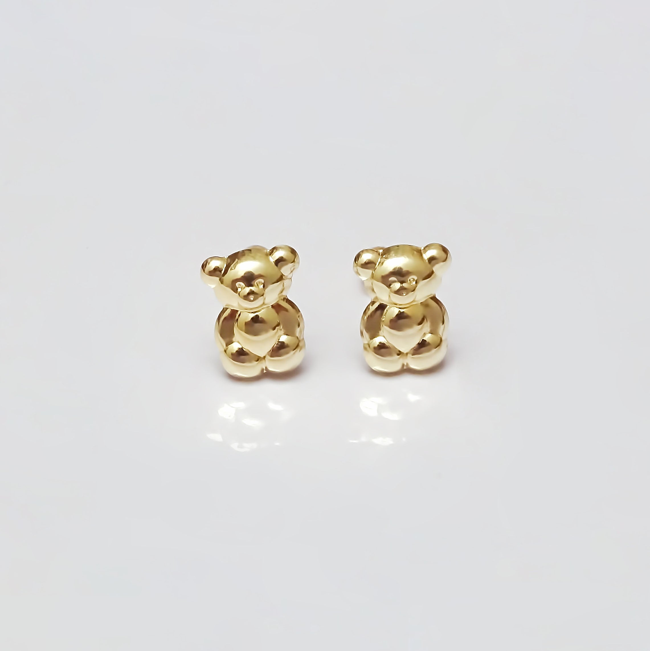 Amor Eterno - Broqueles Osito Miel / Aretes / Oro 10k