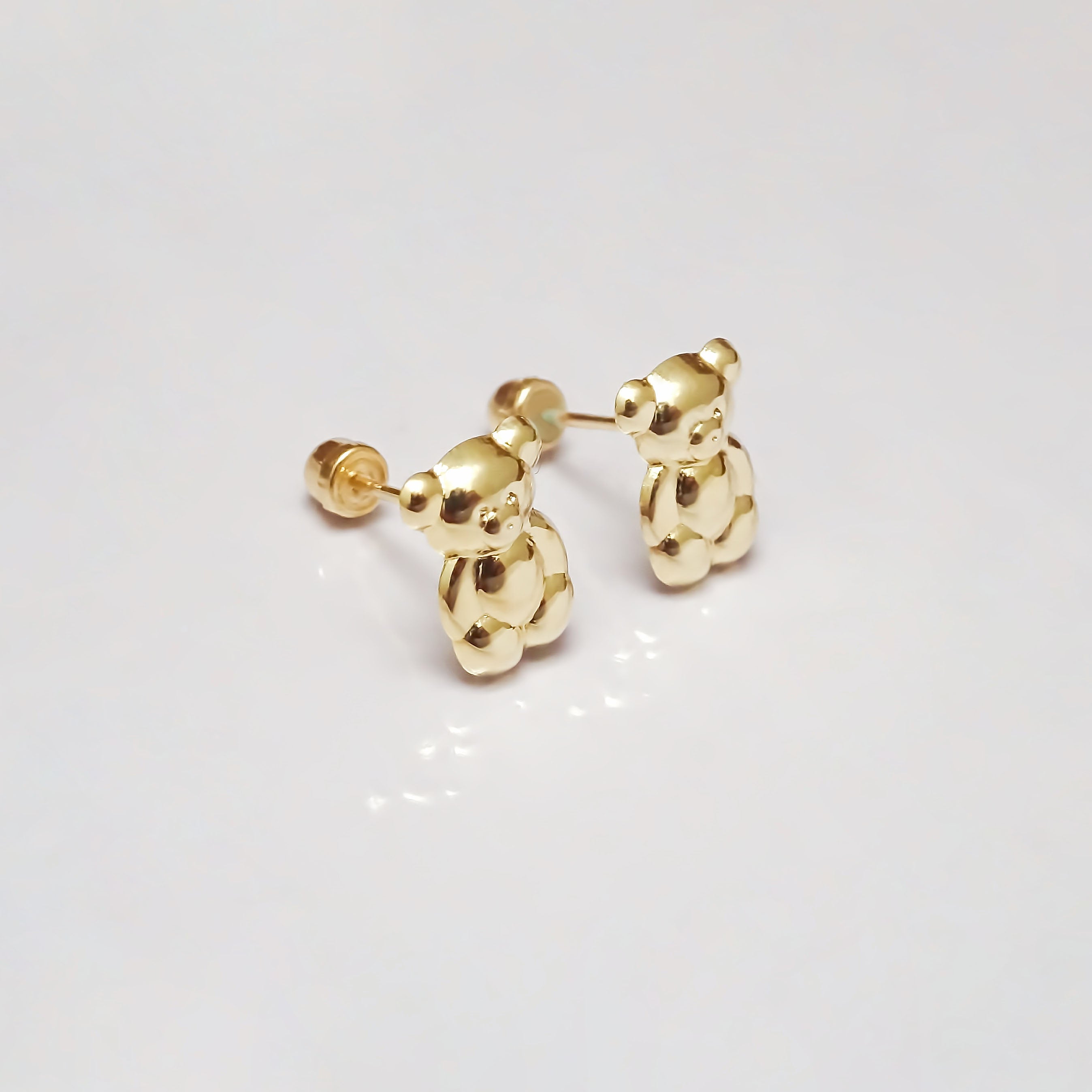 Amor Eterno - Broqueles Osito Miel / Aretes / Oro 10k