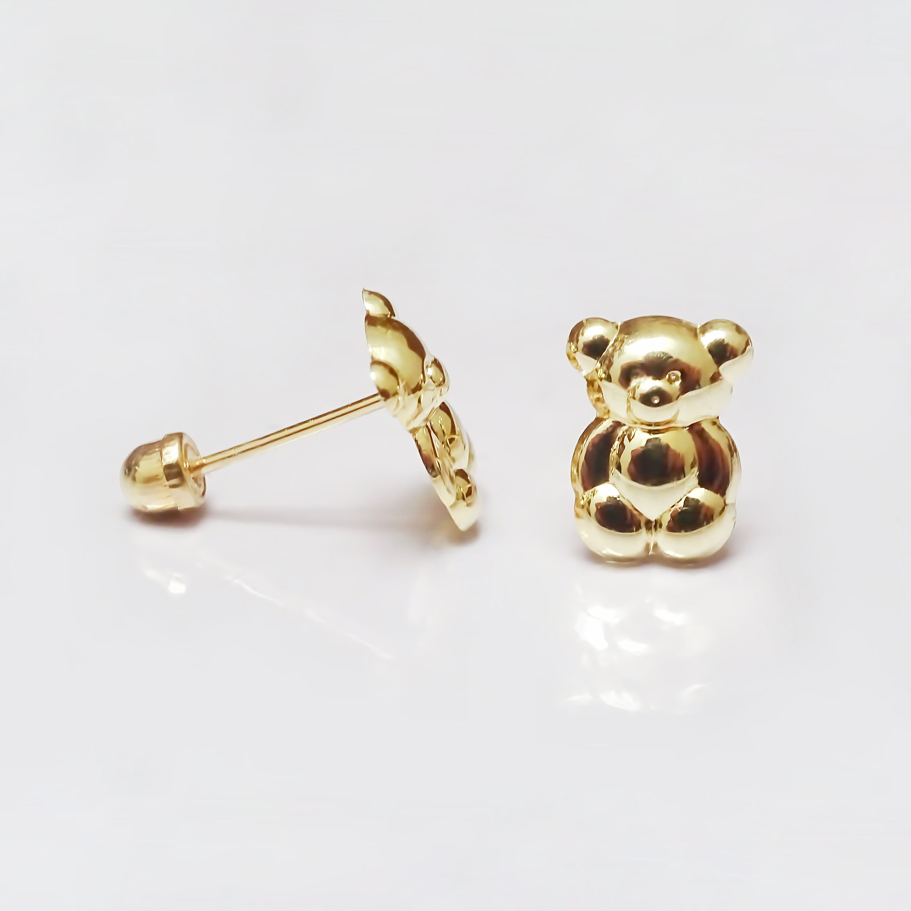 Amor Eterno - Broqueles Osito Miel / Aretes / Oro 10k