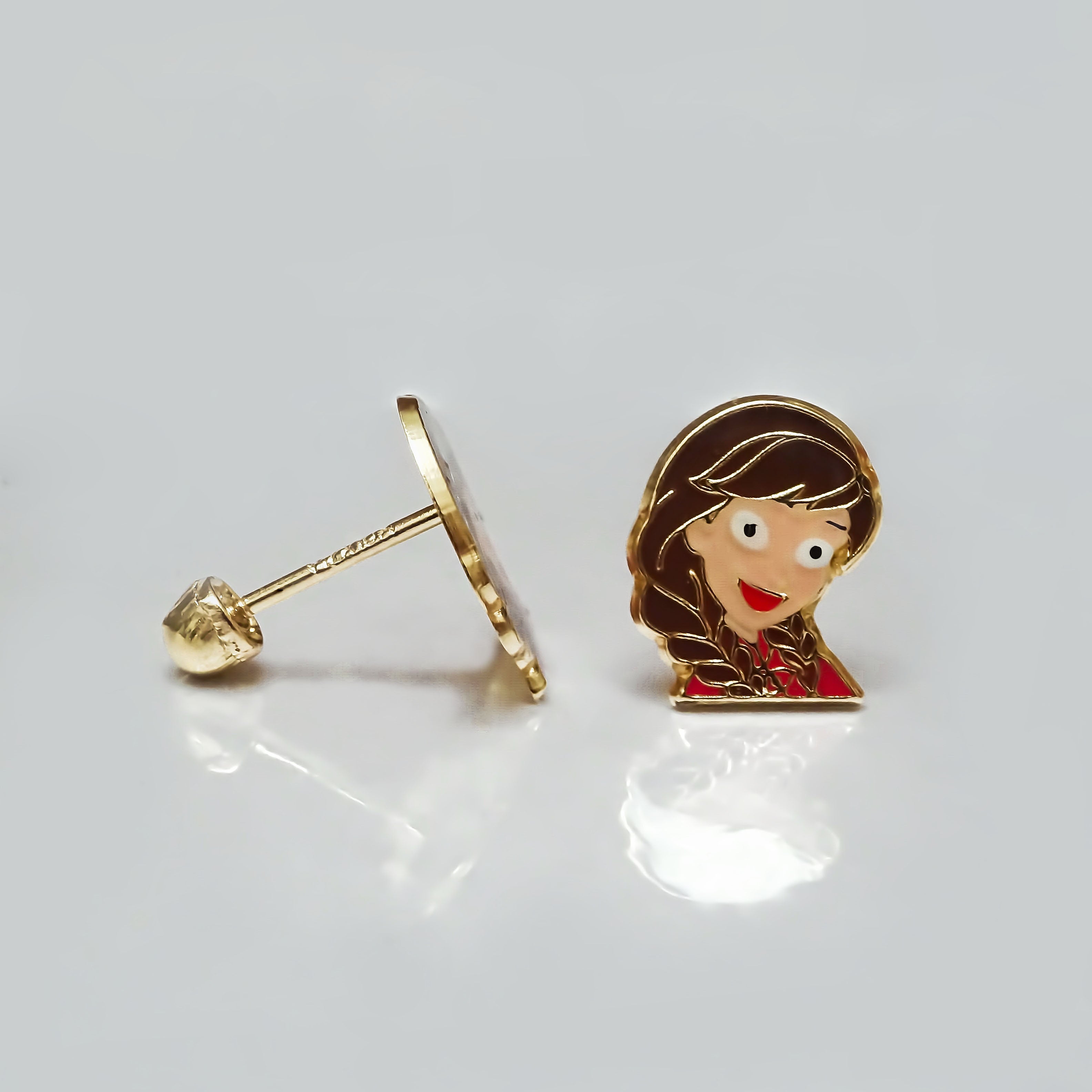 Amor Eterno - Broqueles Ana Frozen / Aretes Oro 10k