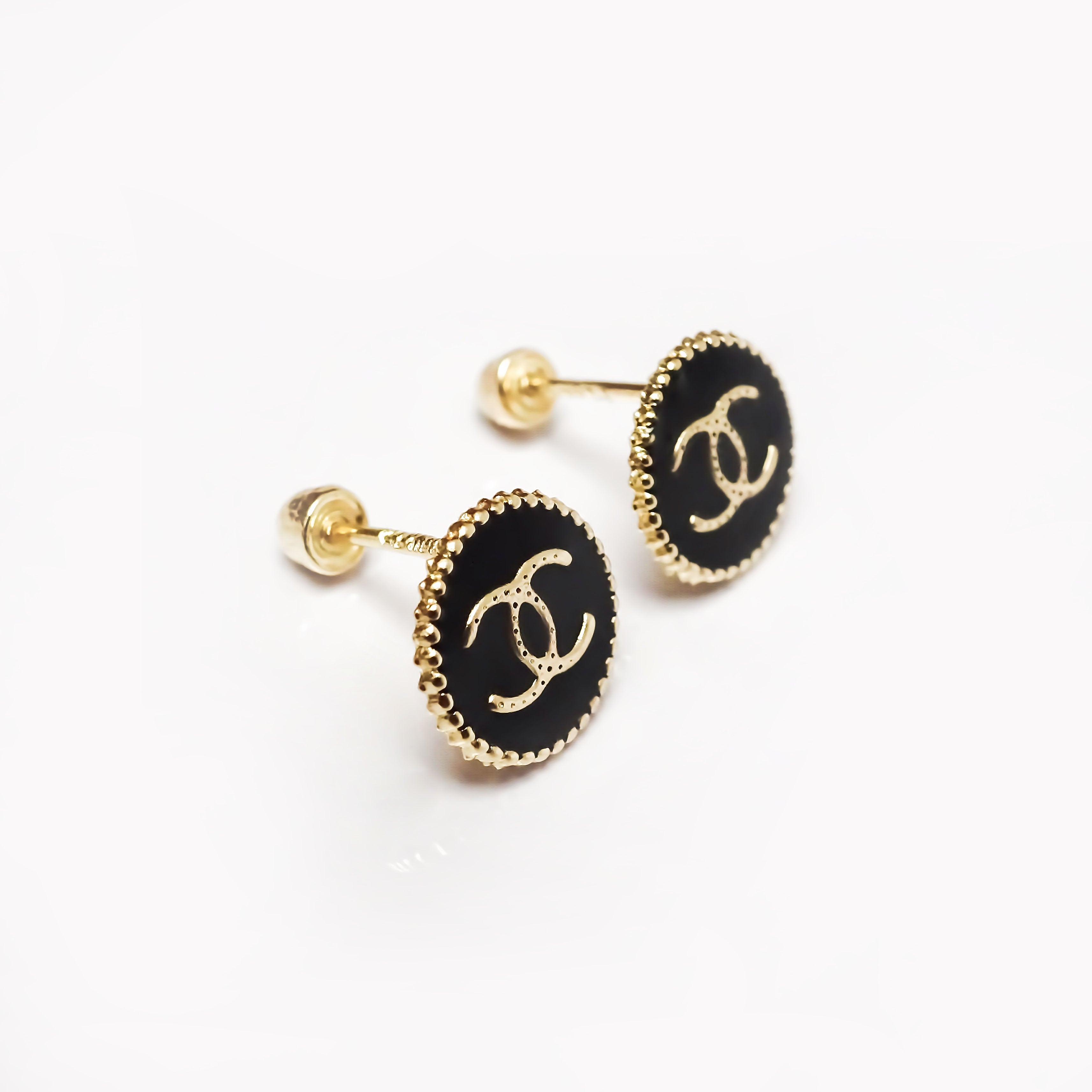 Amor Eterno - Broqueles Cc Botón Aretes / Oro 10k