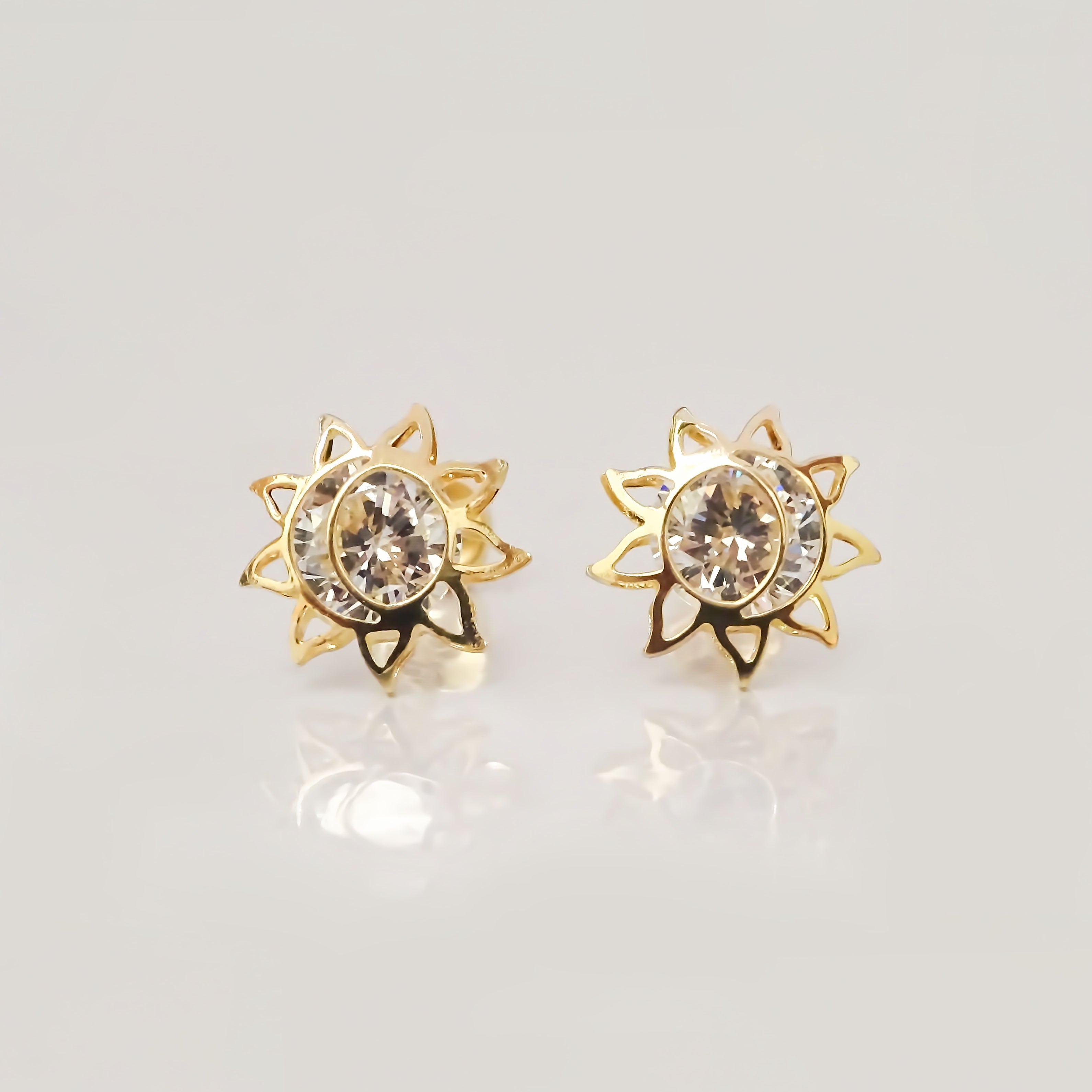 Amor Eterno - Broqueles Eclipse 3d / Aretes Oro 10k