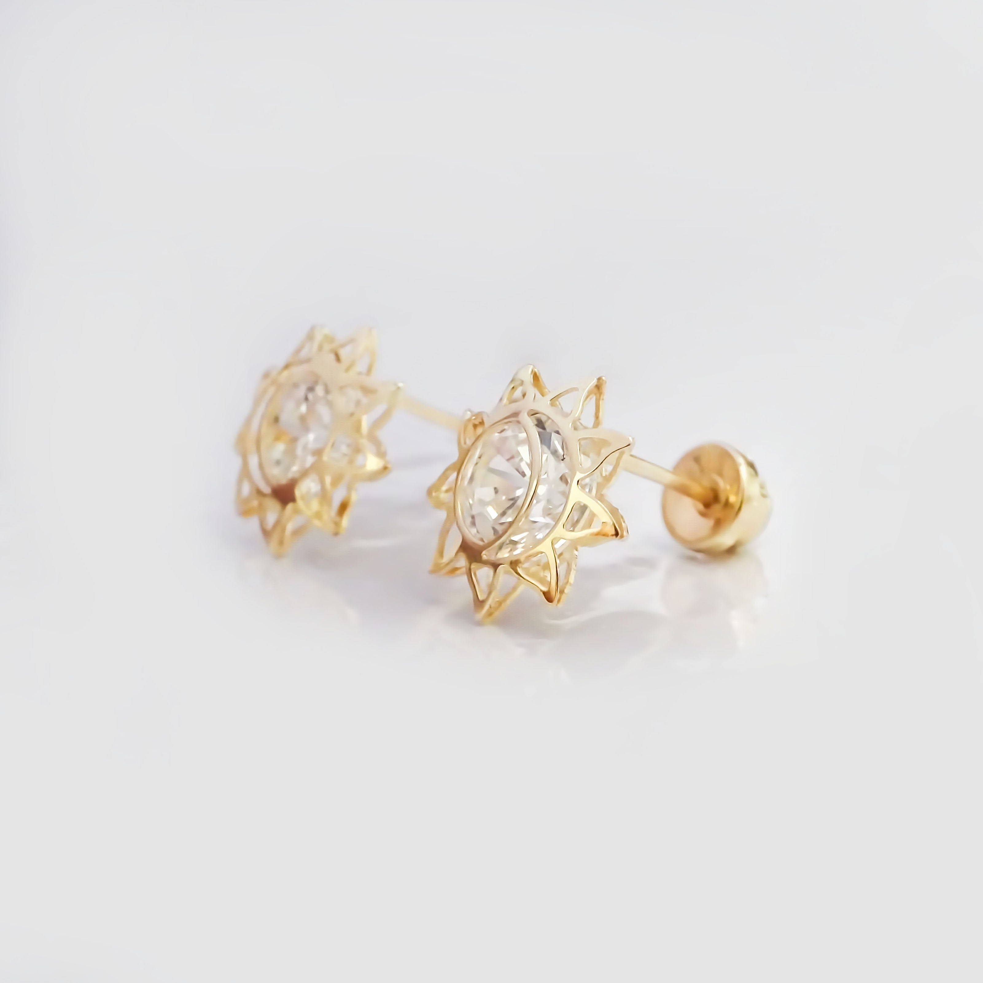 Amor Eterno - Broqueles Eclipse 3d / Aretes Oro 10k