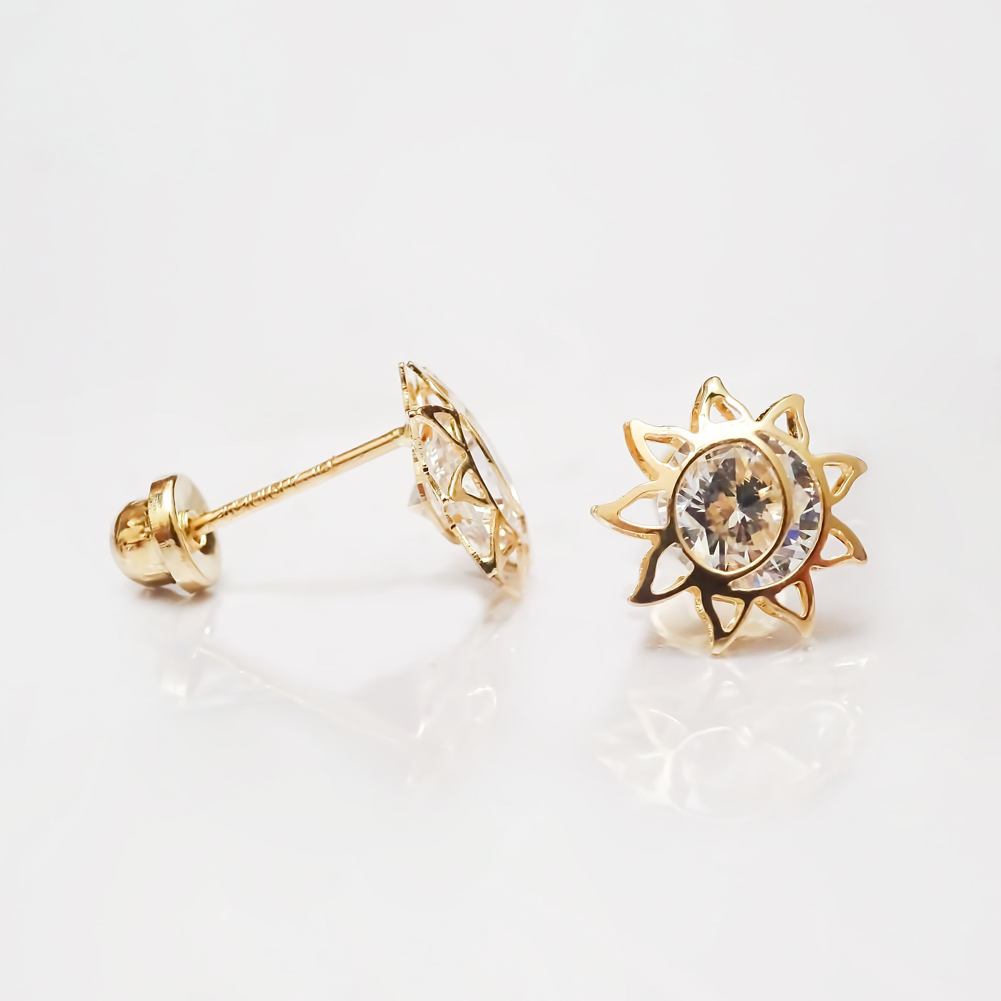 Amor Eterno - Broqueles Eclipse 3d / Aretes Oro 10k