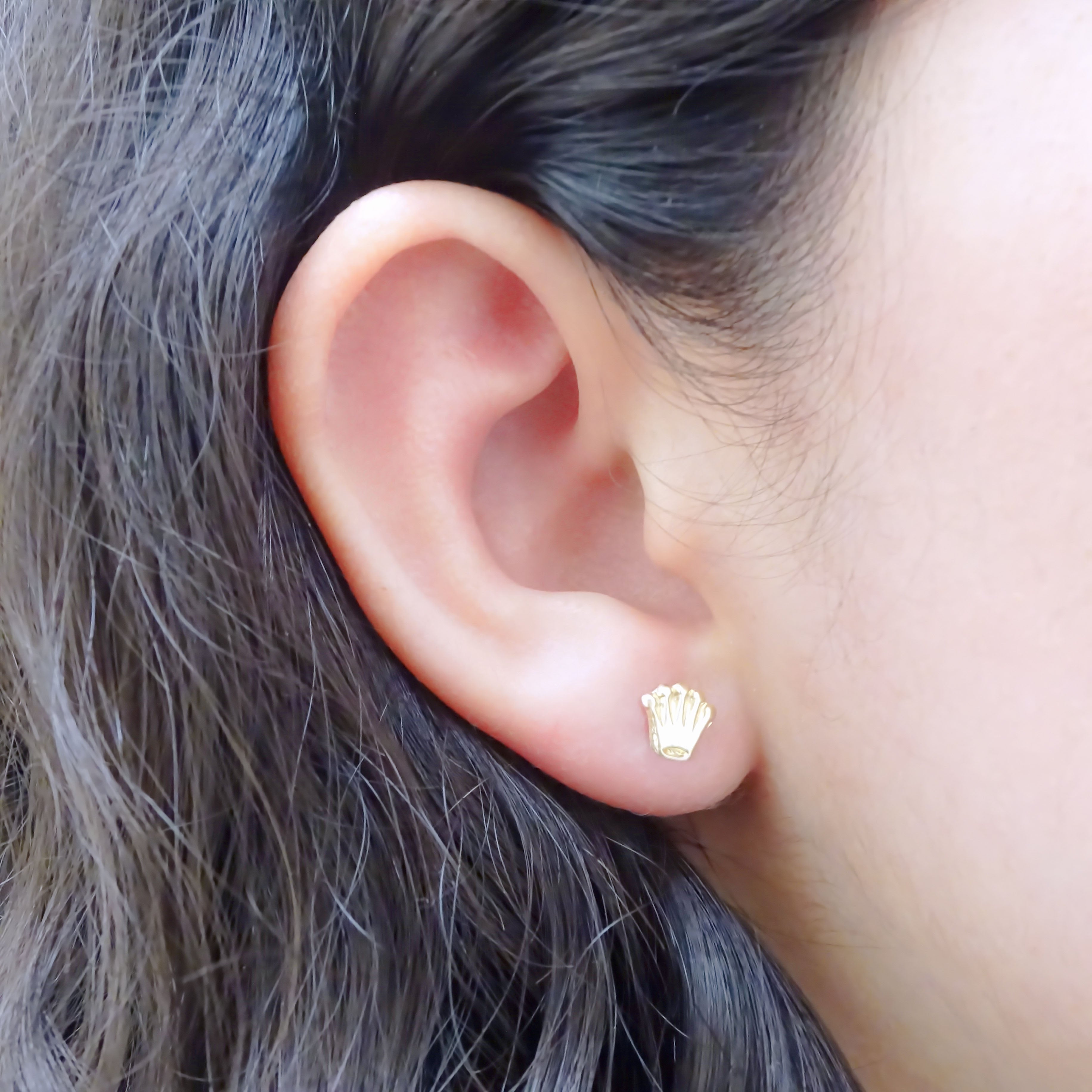 Amor Eterno - Broqueles Corona Alta / Aretes / Oro 10k