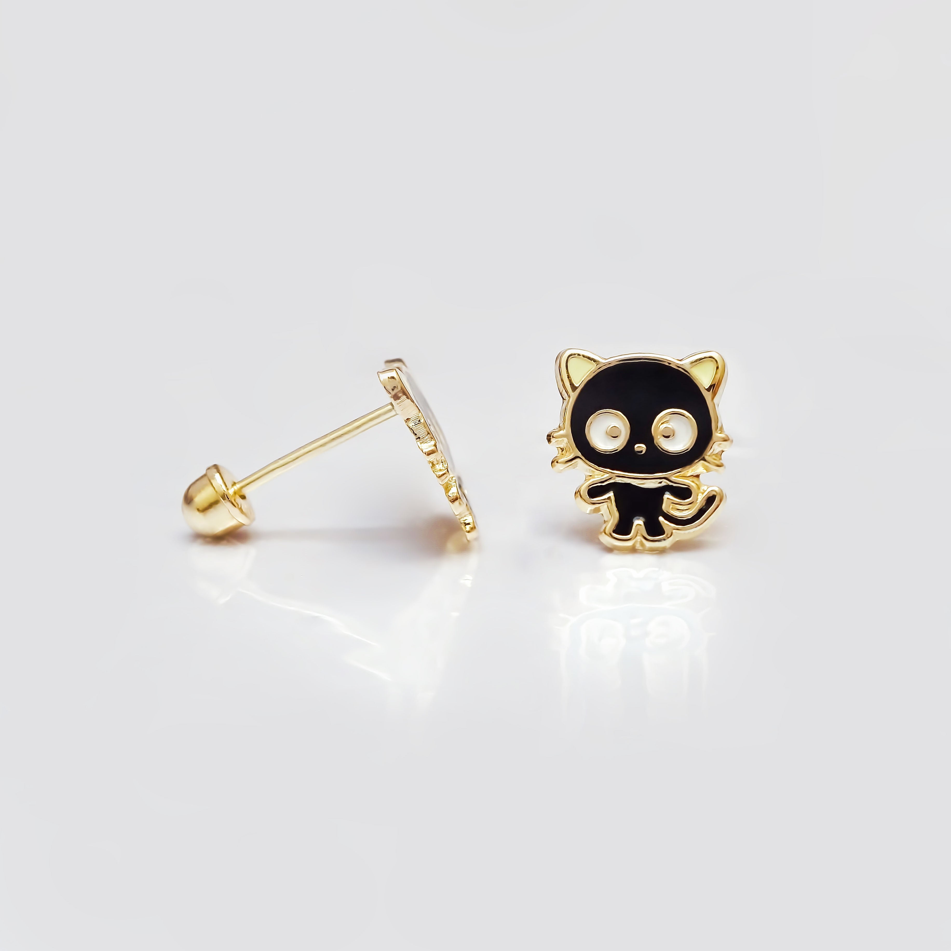 Amor Eterno - Broqueles Chococat / Aretes Oro 10k