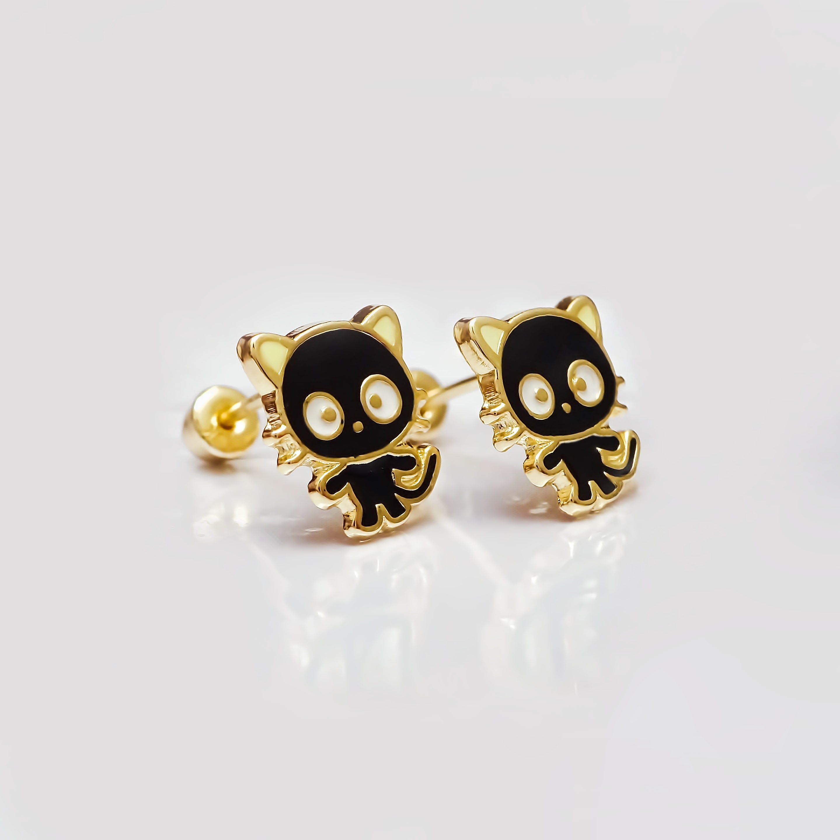 Amor Eterno - Broqueles Chococat / Aretes Oro 10k