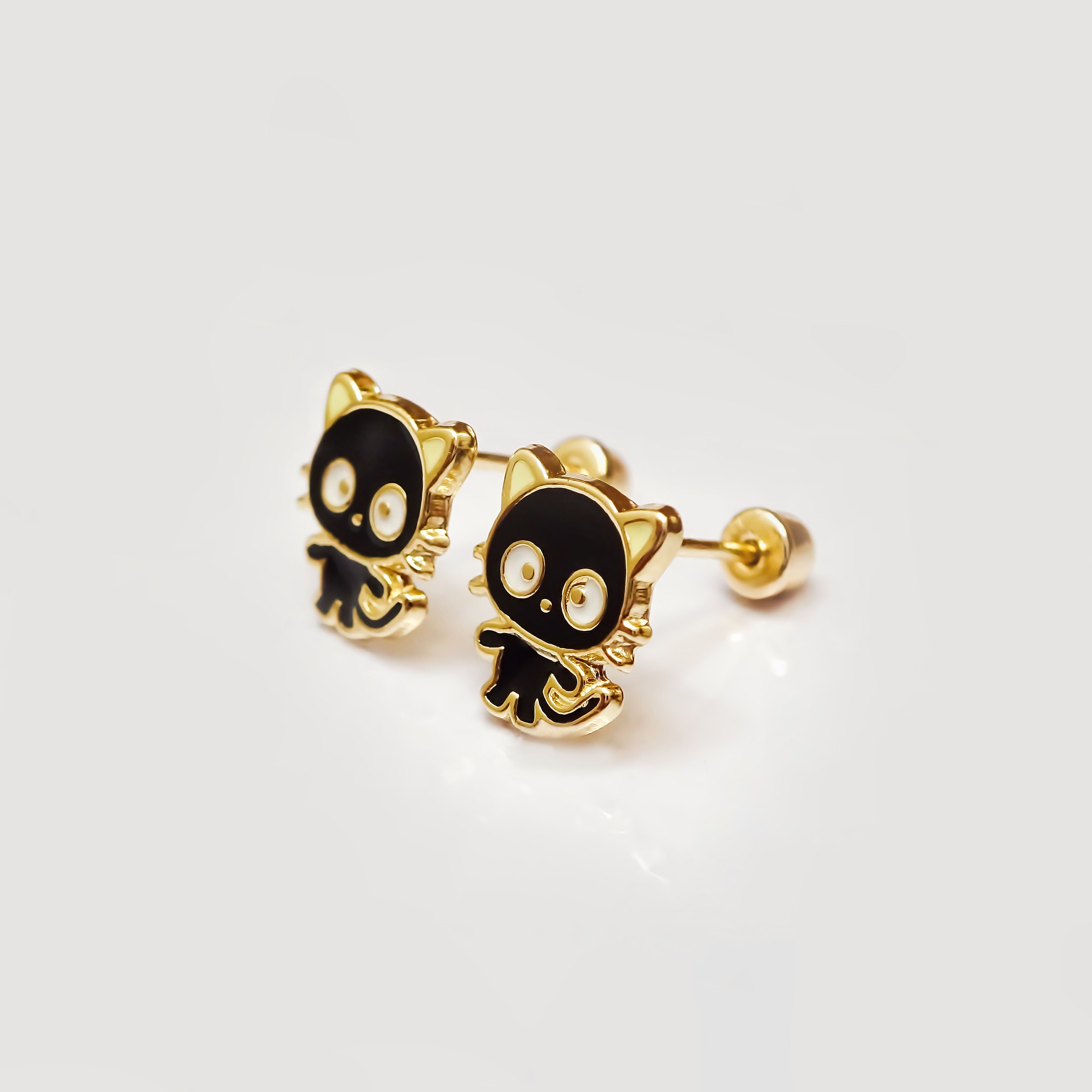 Amor Eterno - Broqueles Chococat / Aretes Oro 10k