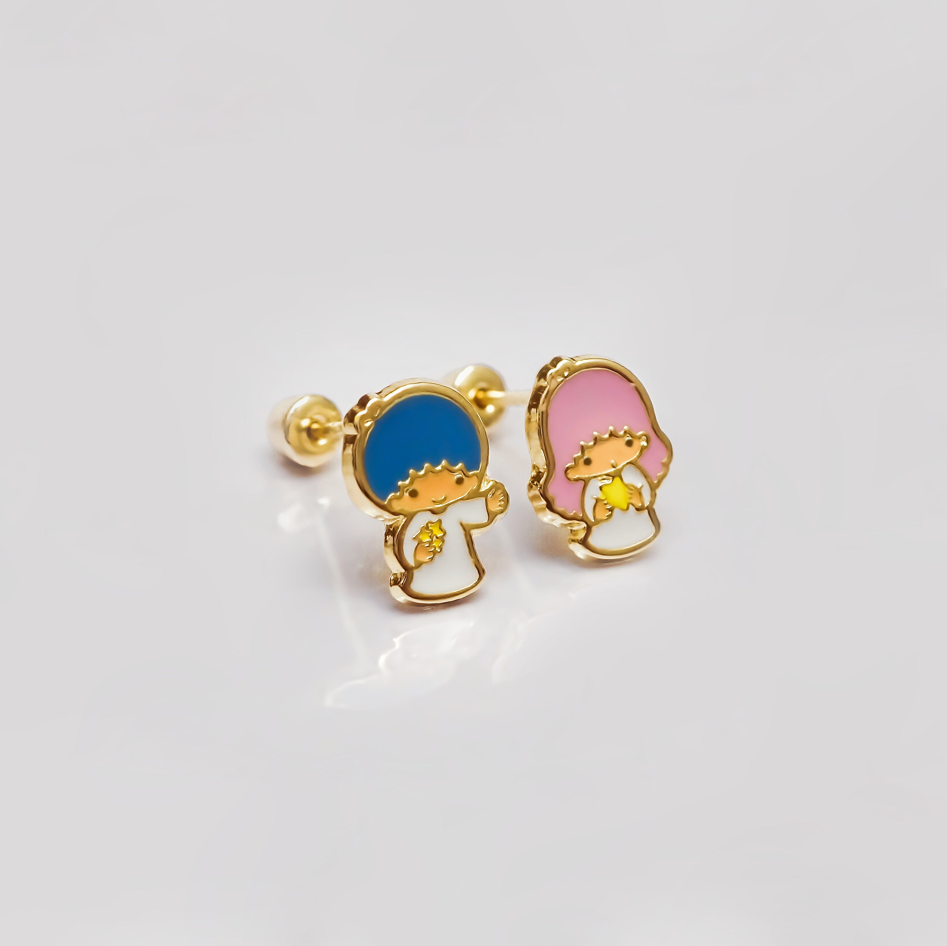 Amor Eterno - Broqueles Aretes / Little Twin Kitty / Oro 10k