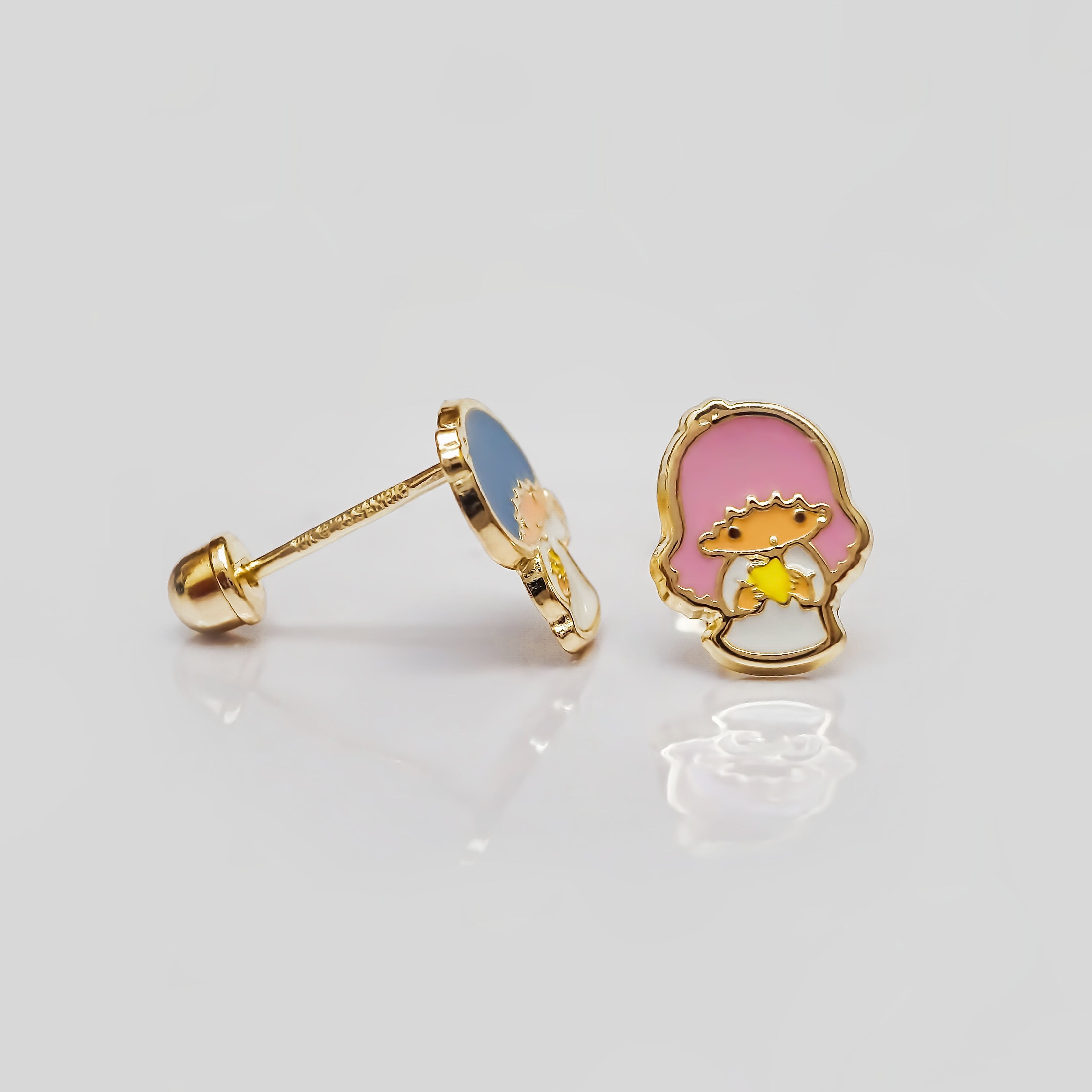 Amor Eterno - Broqueles Aretes / Little Twin Kitty / Oro 10k