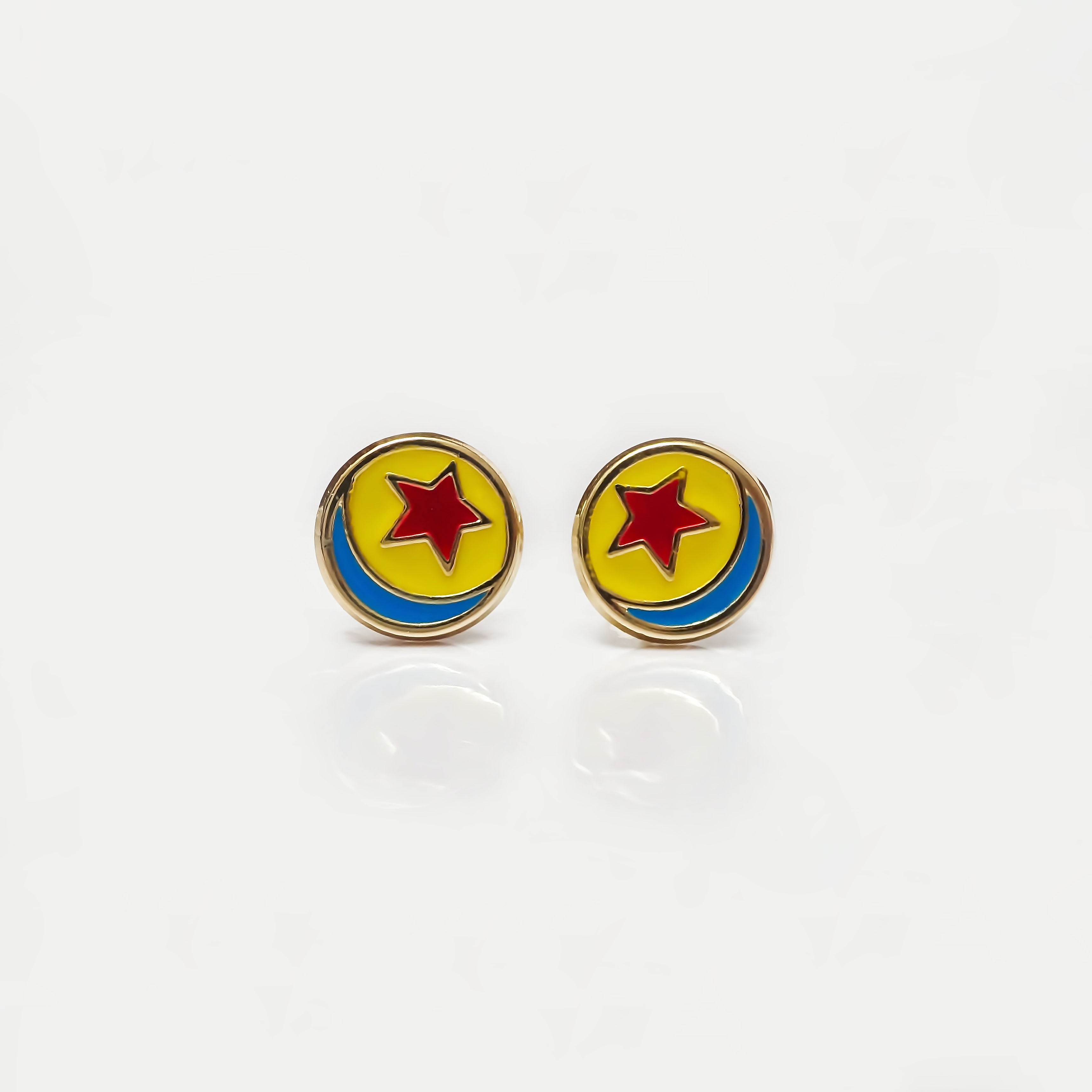 Amor Eterno - Broqueles Pelota Pixar / Aretes Oro 10k