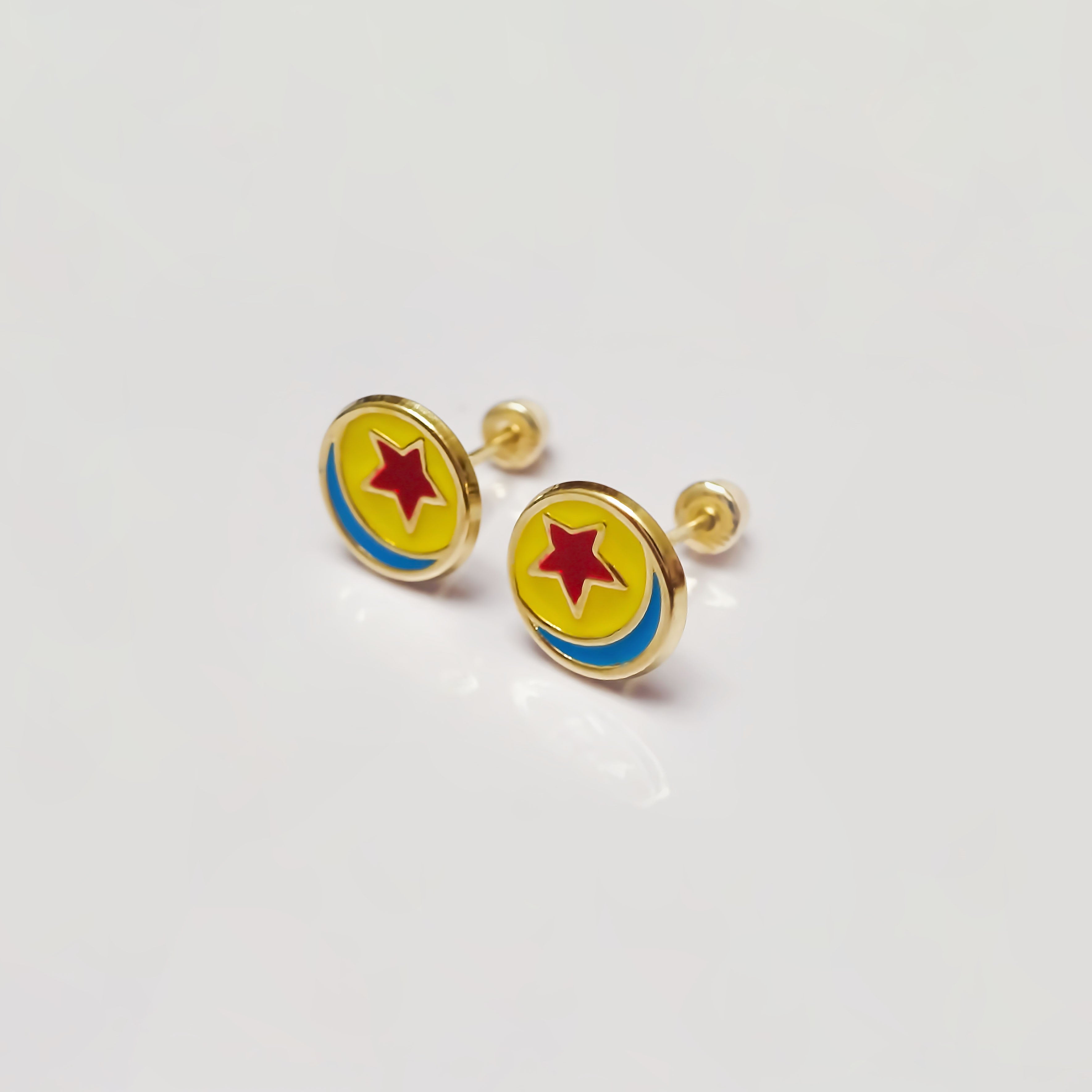 Amor Eterno - Broqueles Pelota Pixar / Aretes Oro 10k