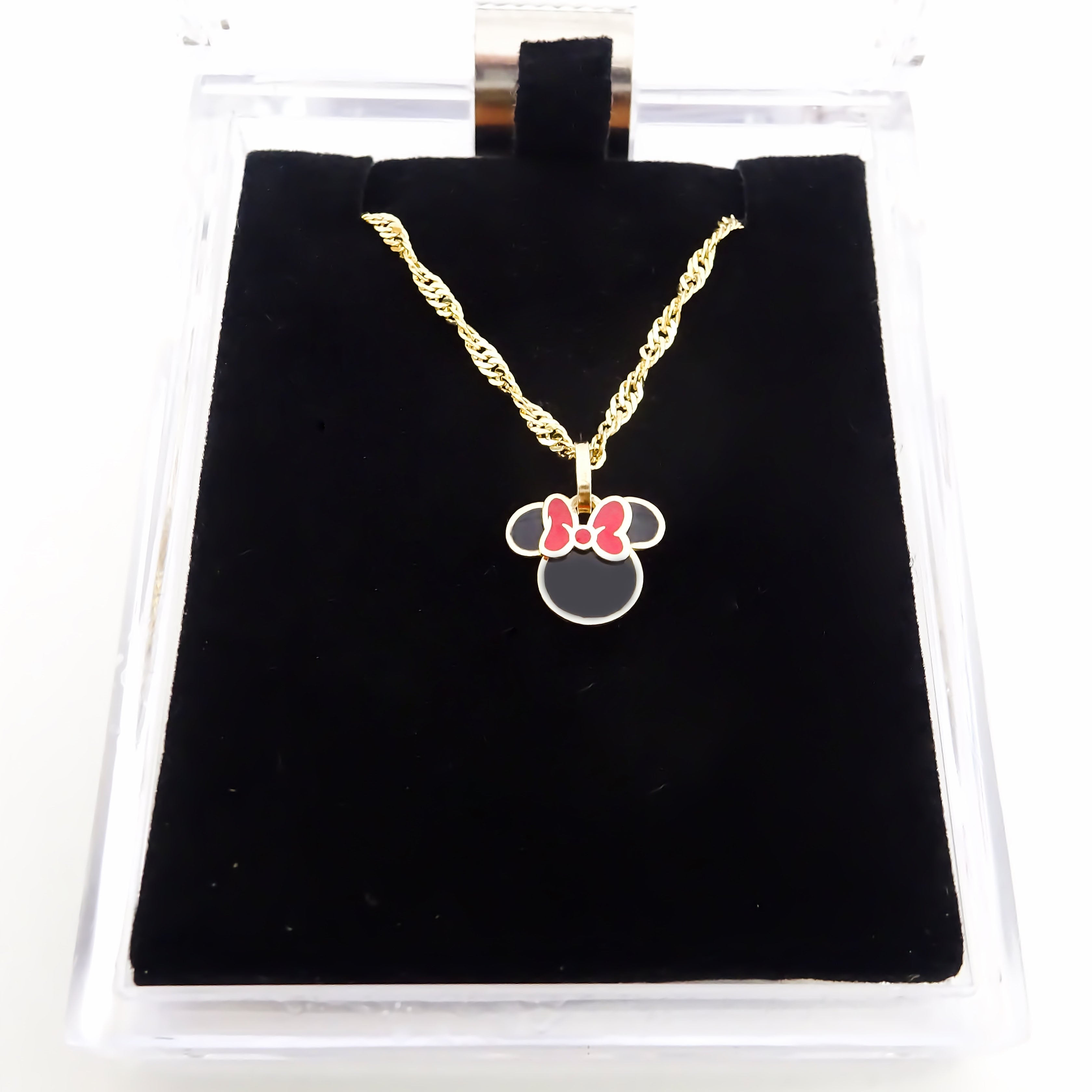 Amor Eterno - Dije Minnie Esmaltada / Oro Sólido 10k