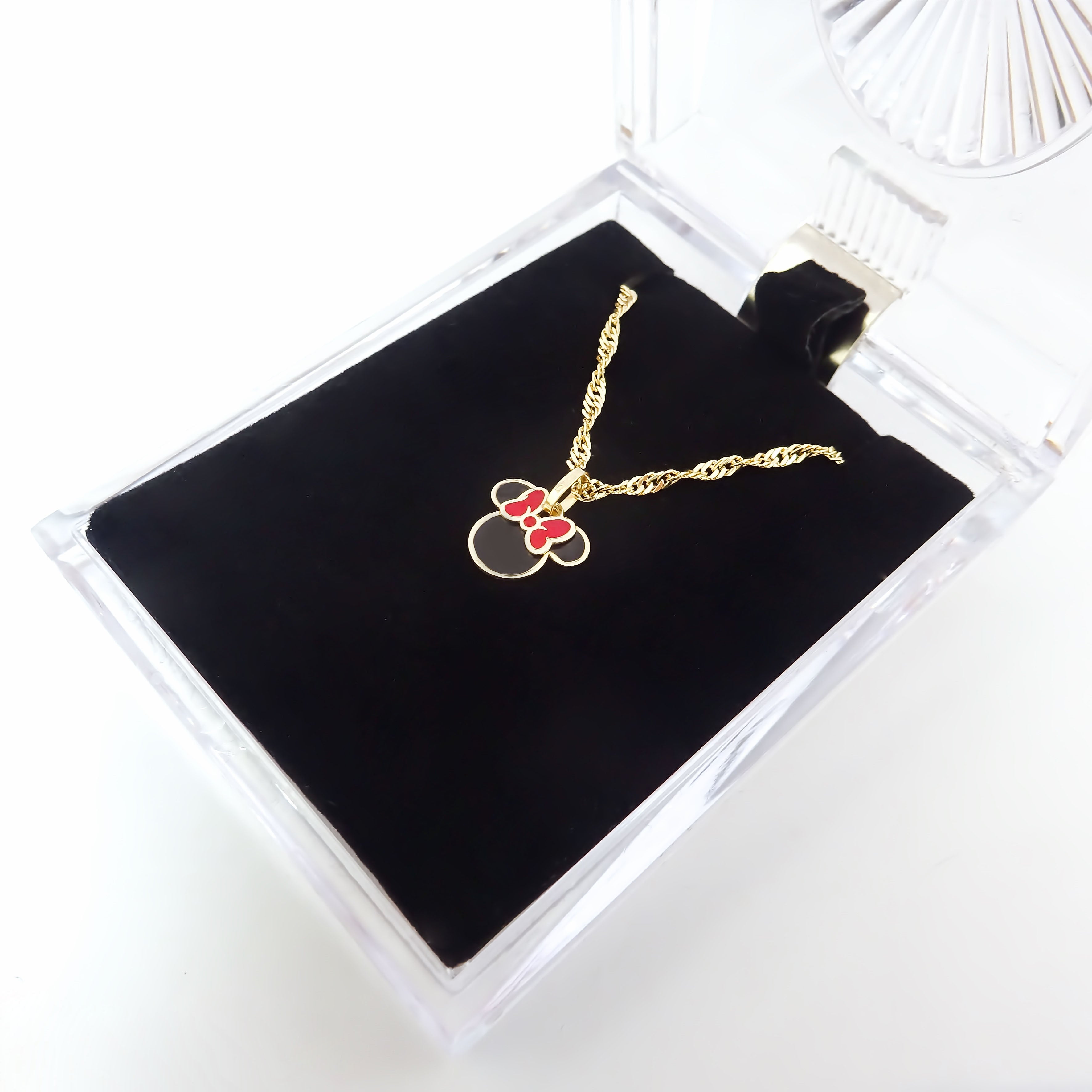 Amor Eterno - Dije Minnie Esmaltada / Oro Sólido 10k