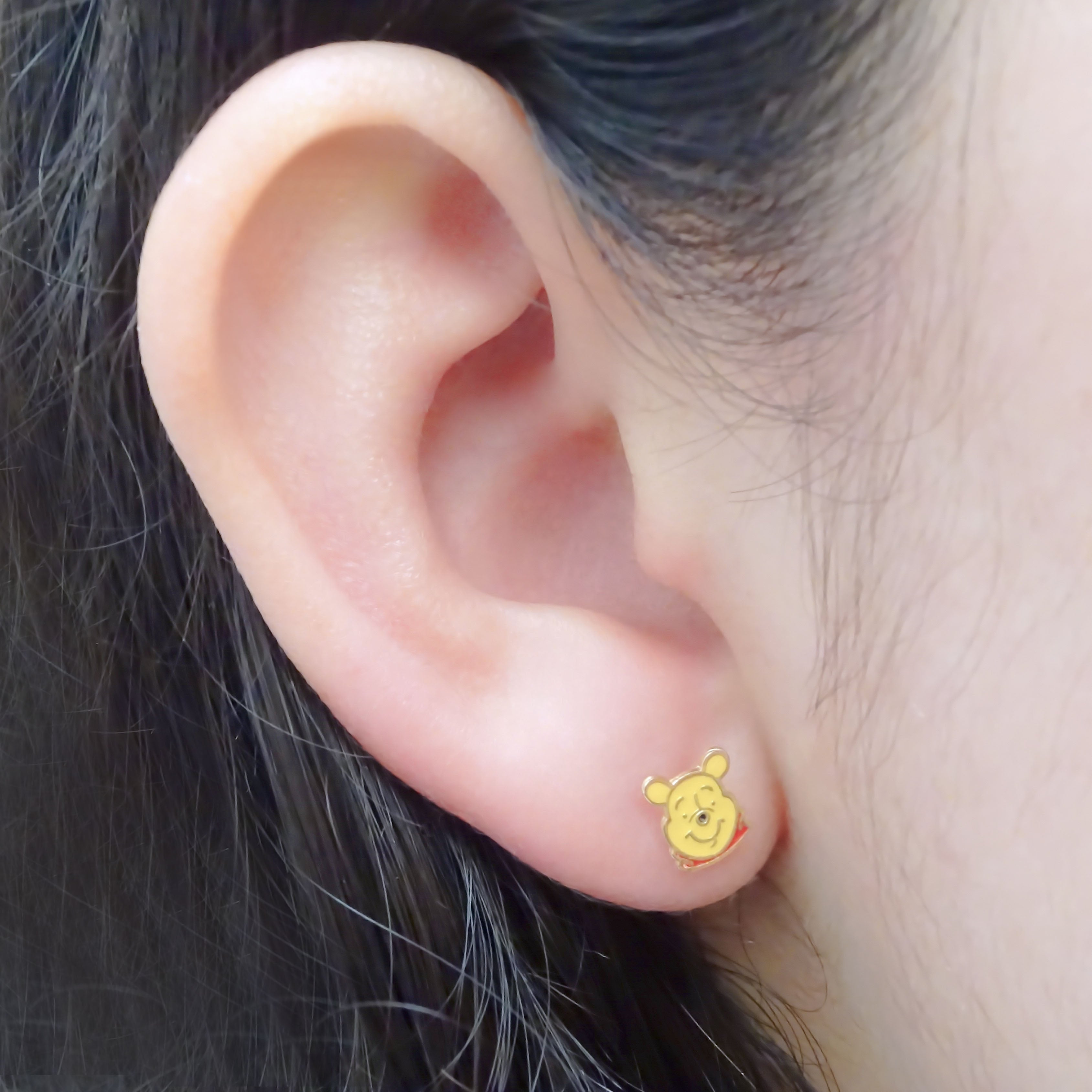 Amor Eterno - Broqueles Winnie Pooh / Aretes Oro 10k