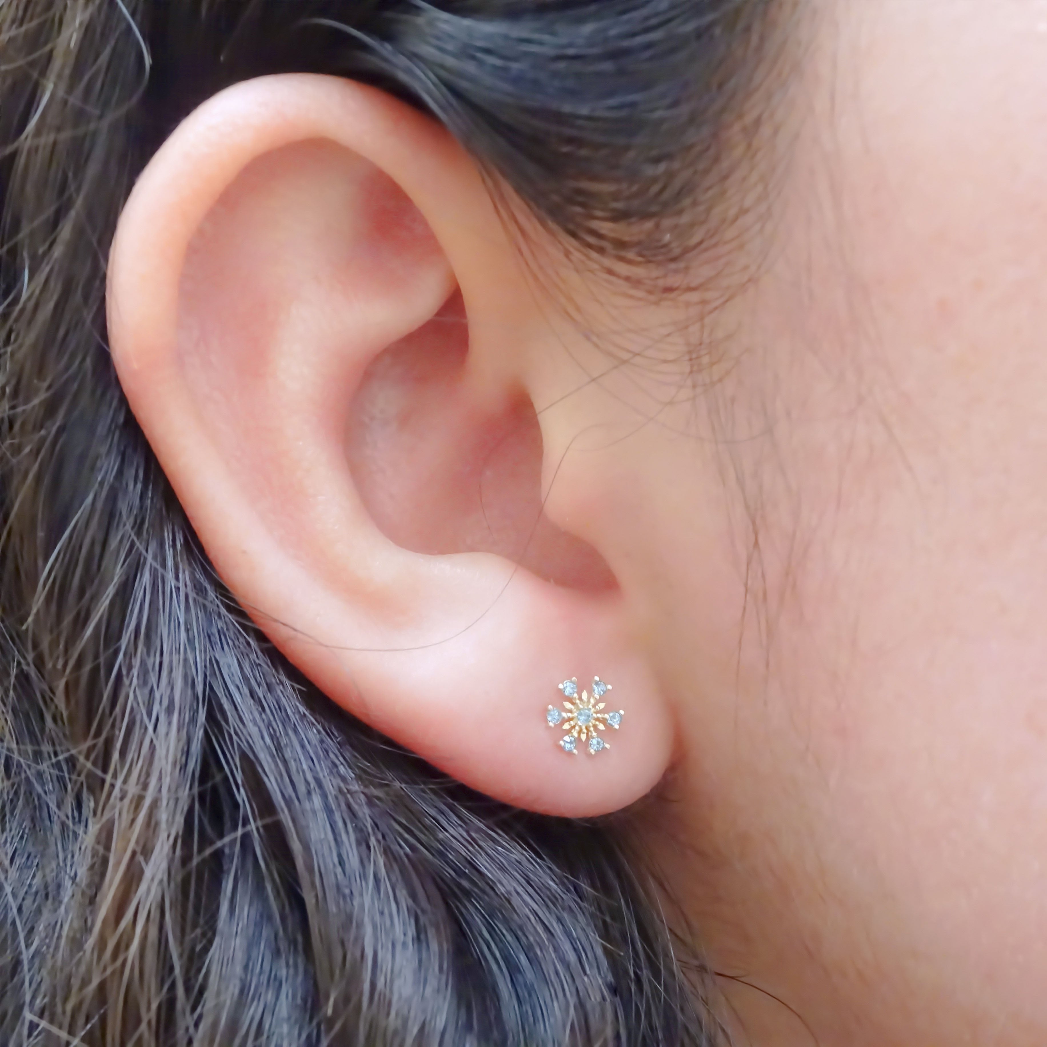 Amor Eterno - Broqueles Copo Frozen / Aretes Oro 10k