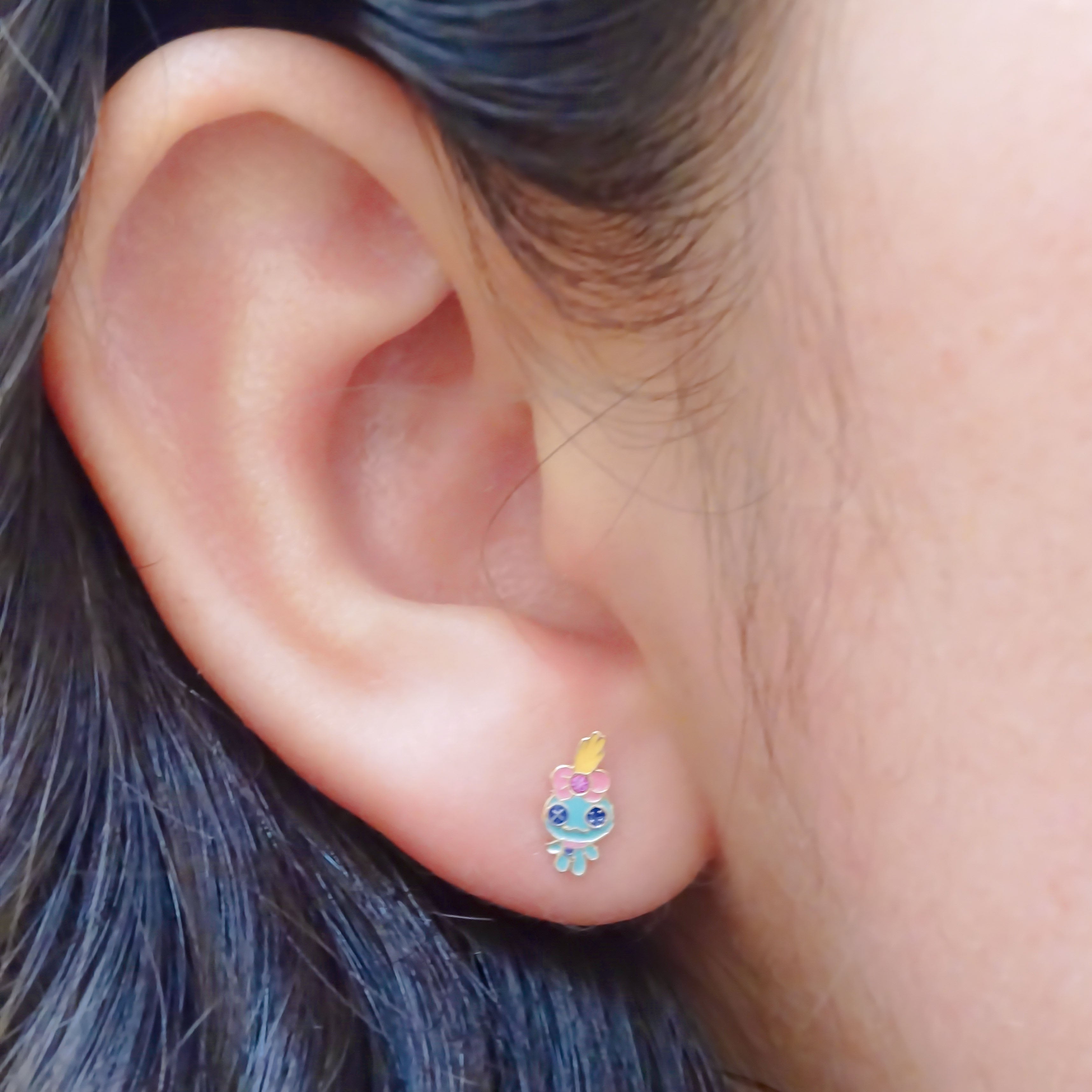 Amor Eterno - Broqueles Trapos Muñeca Scrump Lilo / Oro 10k