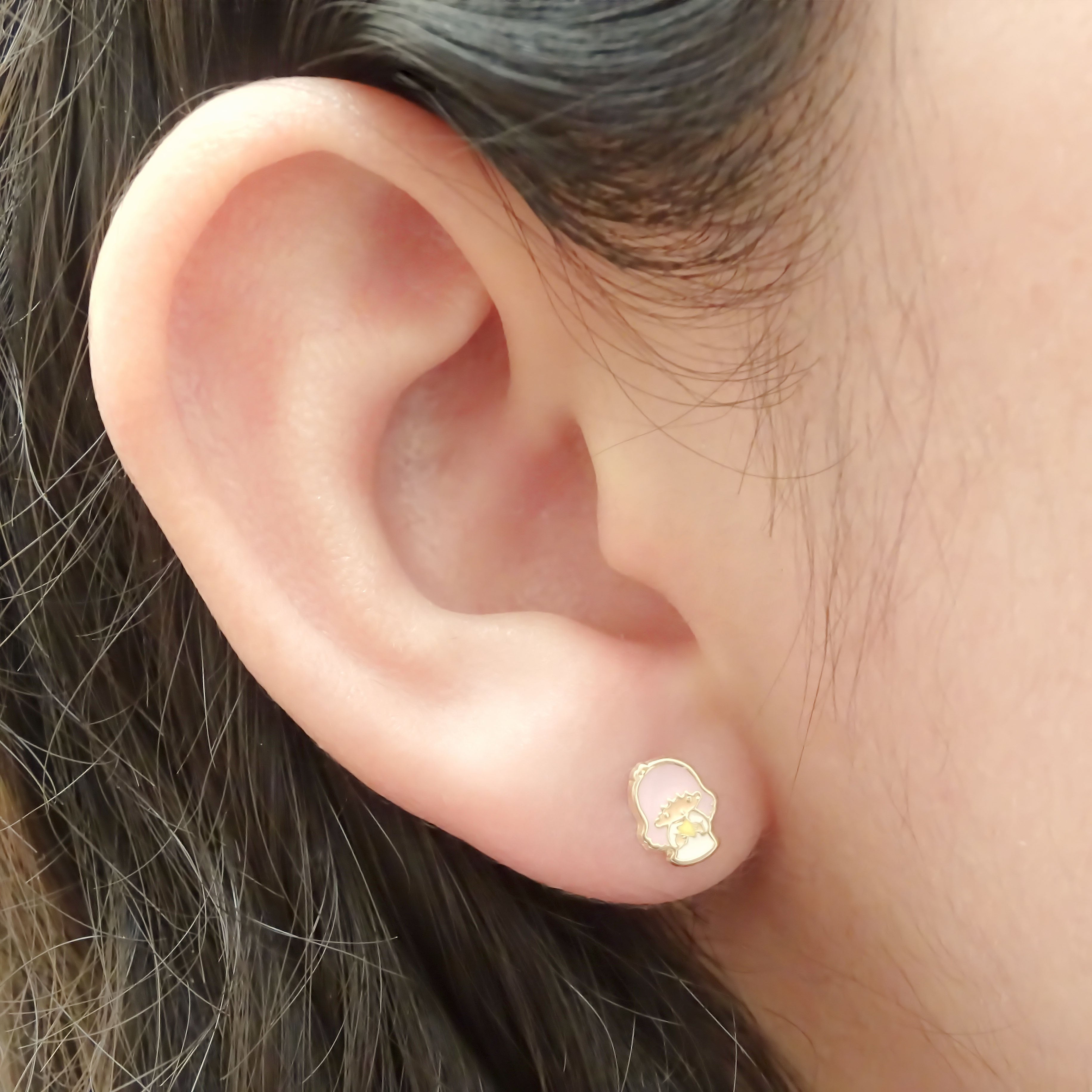 Amor Eterno - Broqueles Aretes / Little Twin Kitty / Oro 10k