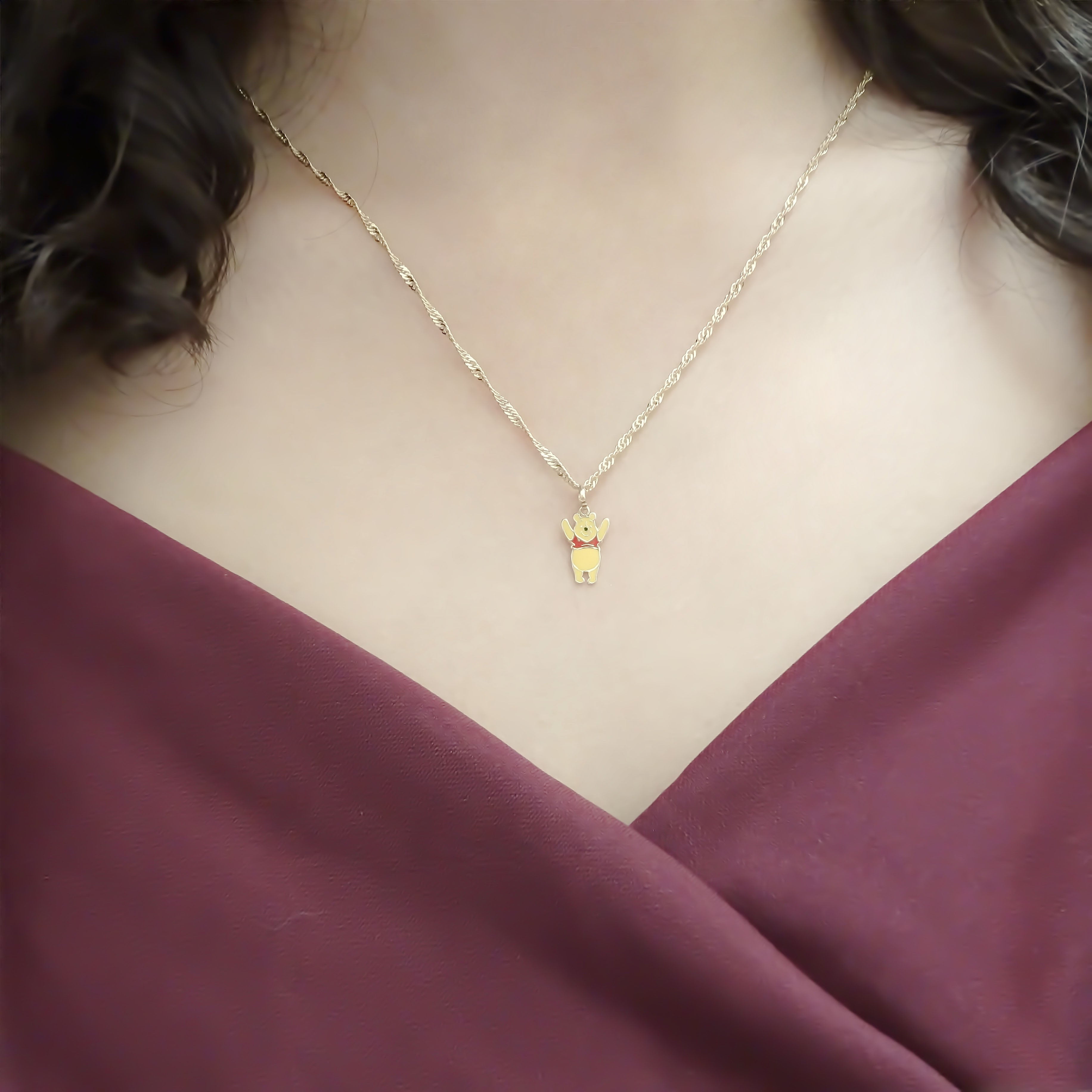 Amor Eterno - Dije Winnie Pooh / Oro Sólido 10k