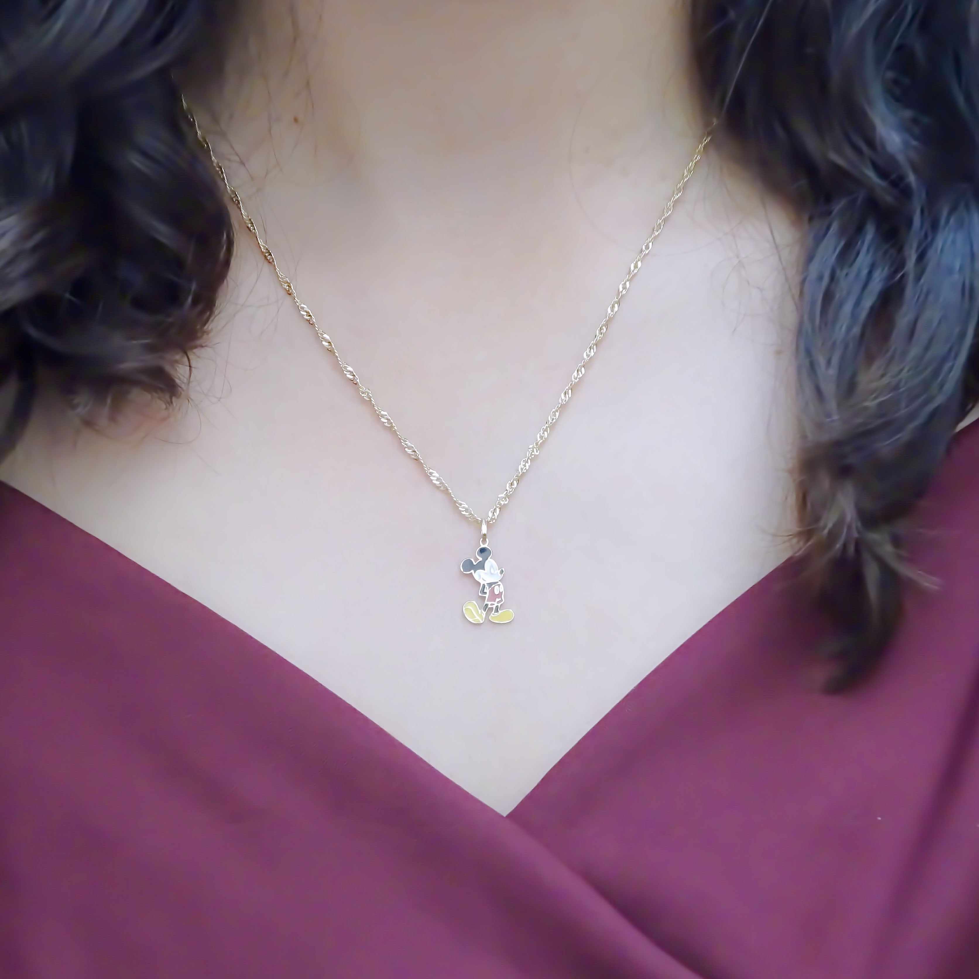 Amor Eterno - Dije Mickey Mouse / Oro Sólido 10k