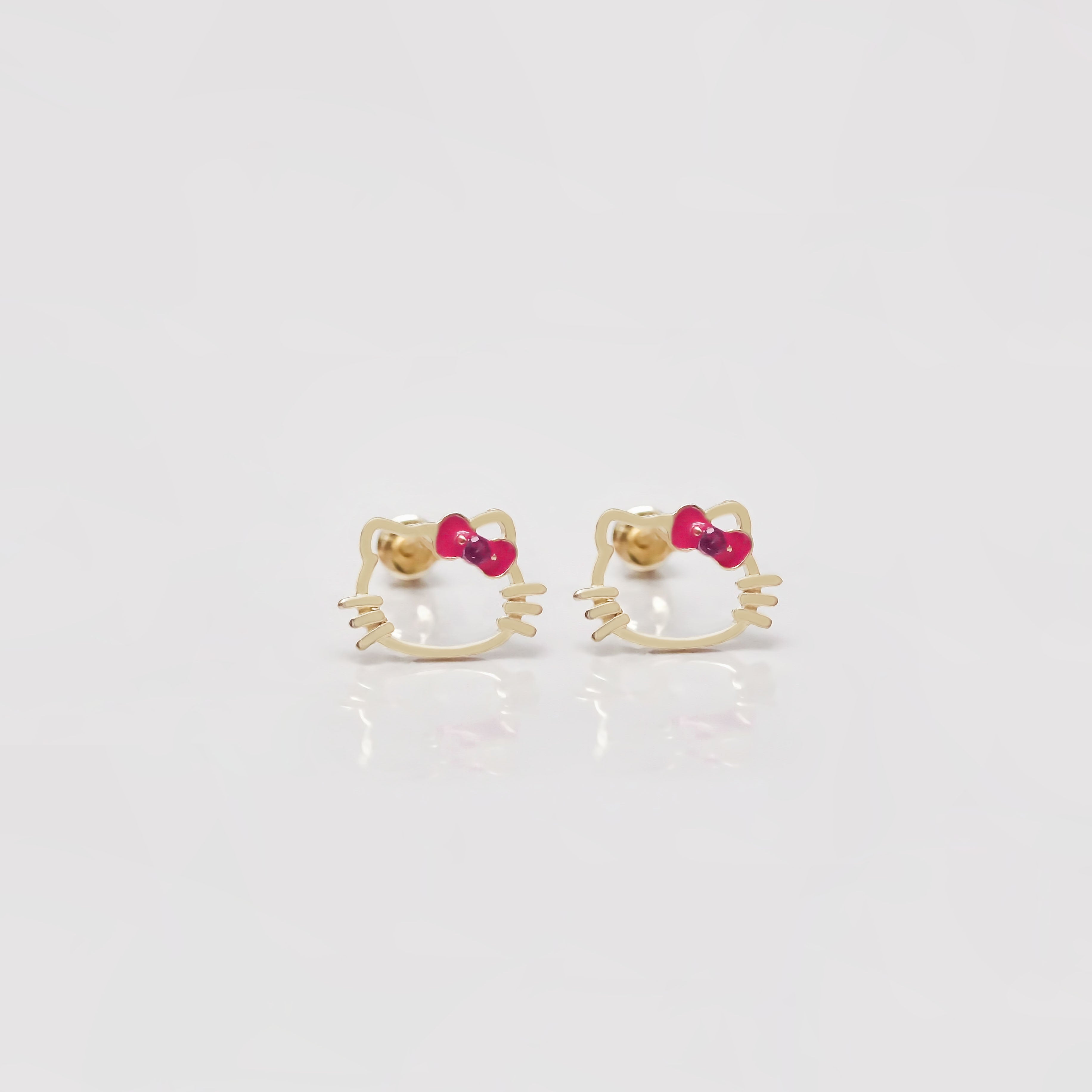 Amor Eterno - Broqueles Aretes / Kitty Silueta / Oro 10k