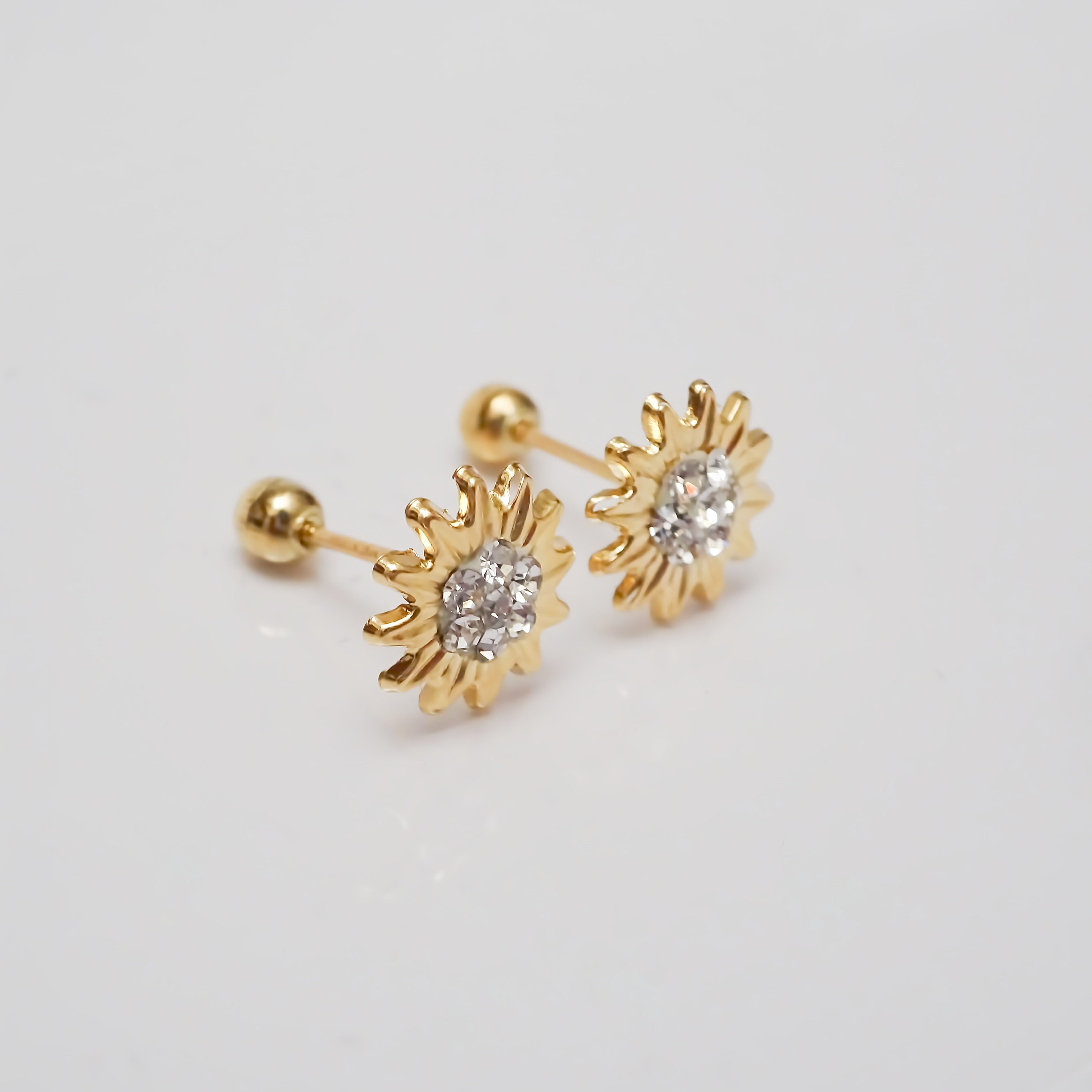 Amor Eterno - Broqueles Girasol Tapiz Oro 10k