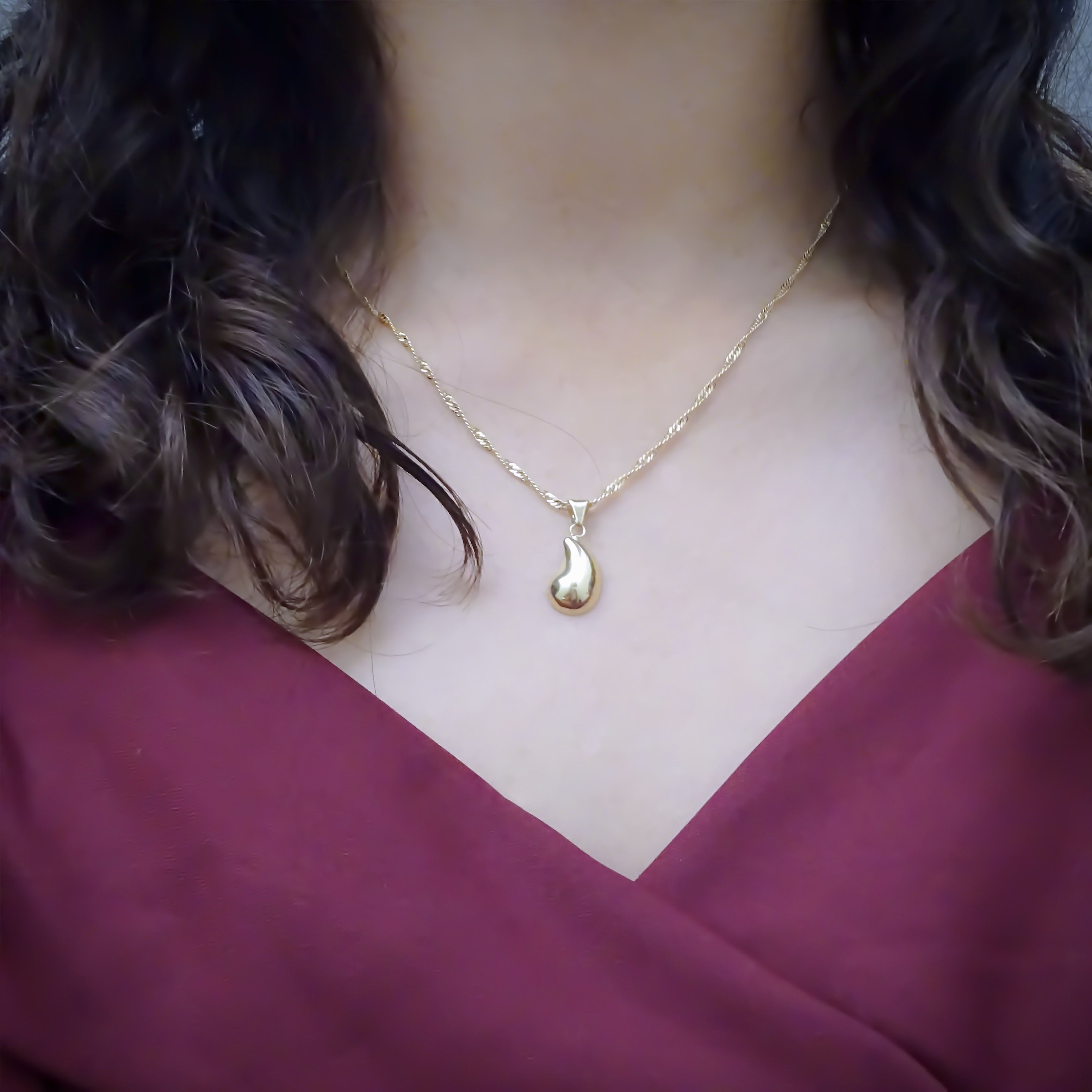 Amor Eterno - Dije Gota Grande Oro 10k