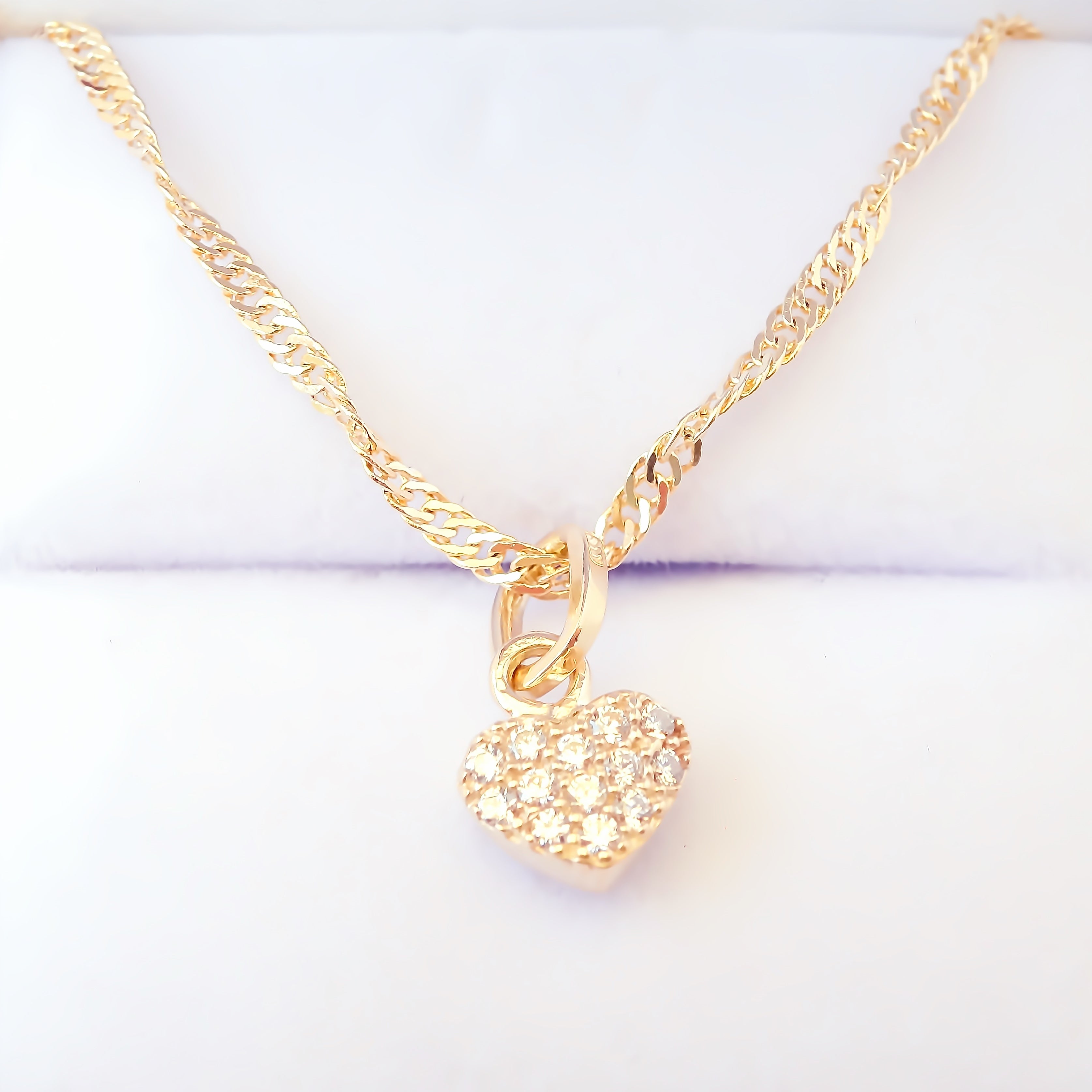 Amor Eterno - Dije Corazón Bombón / Oro 10k Solido