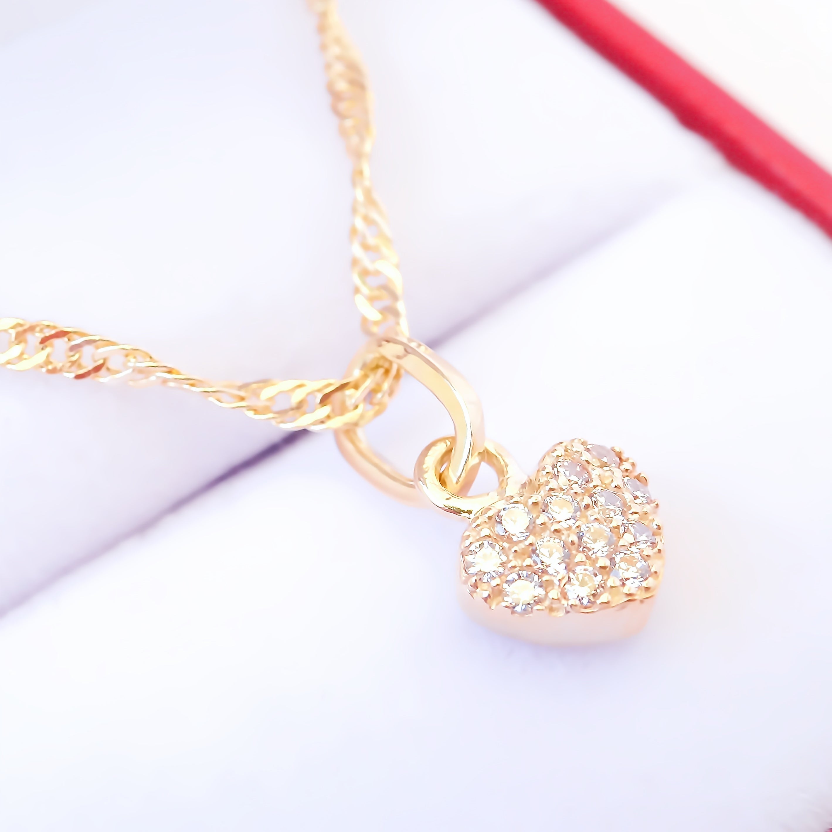 Amor Eterno - Dije Corazón Bombón / Oro 10k Solido