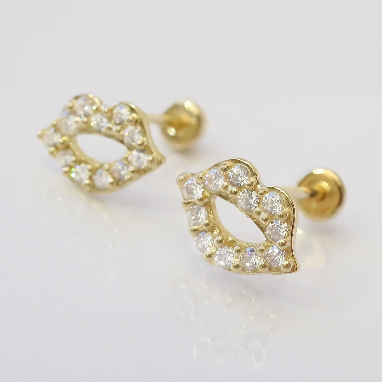 Amor Eterno - Broqueles Sexy Kiss / Aretes / Oro 10k