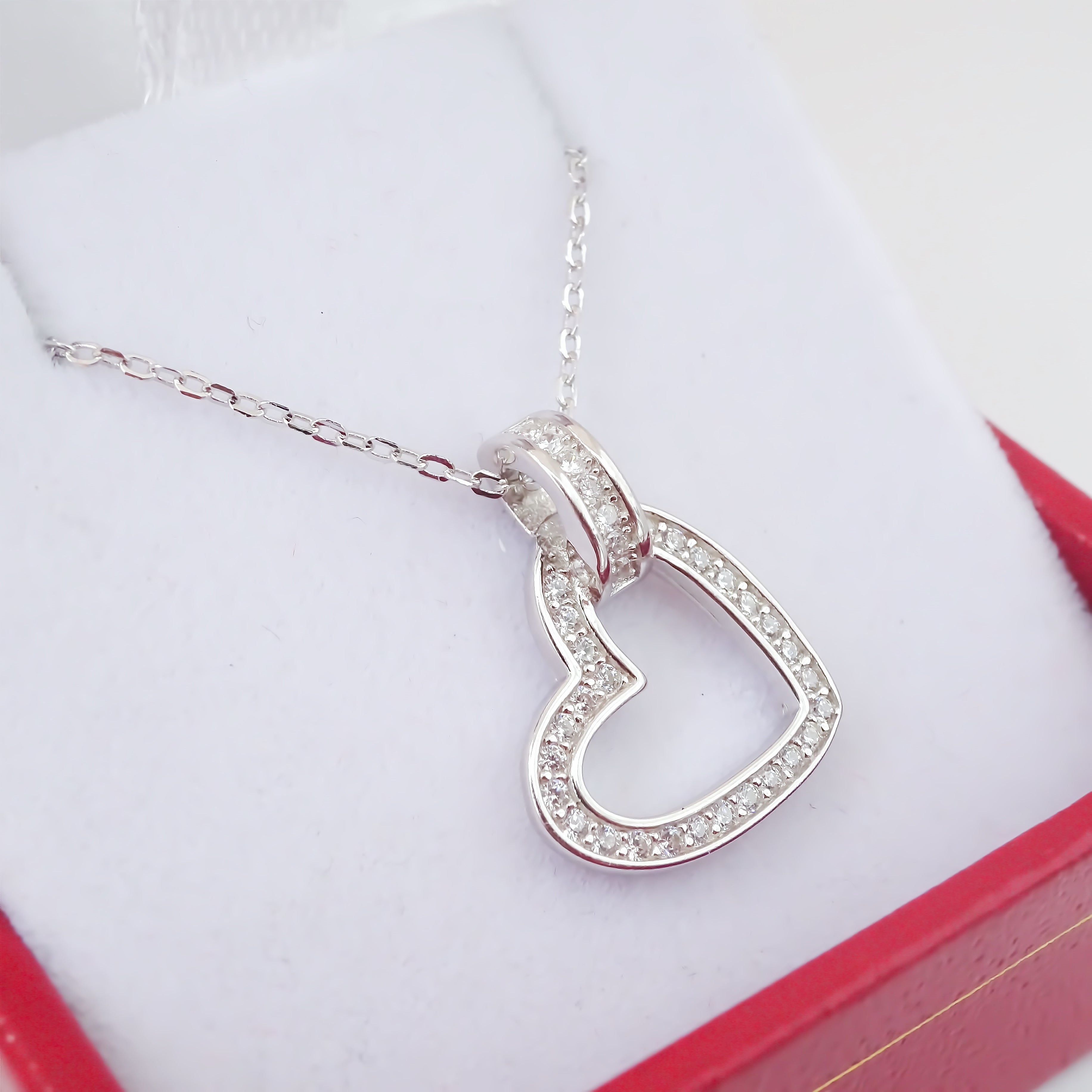 Amor Eterno - Gargantilla / Collar Plata Oro 24k / Corazón