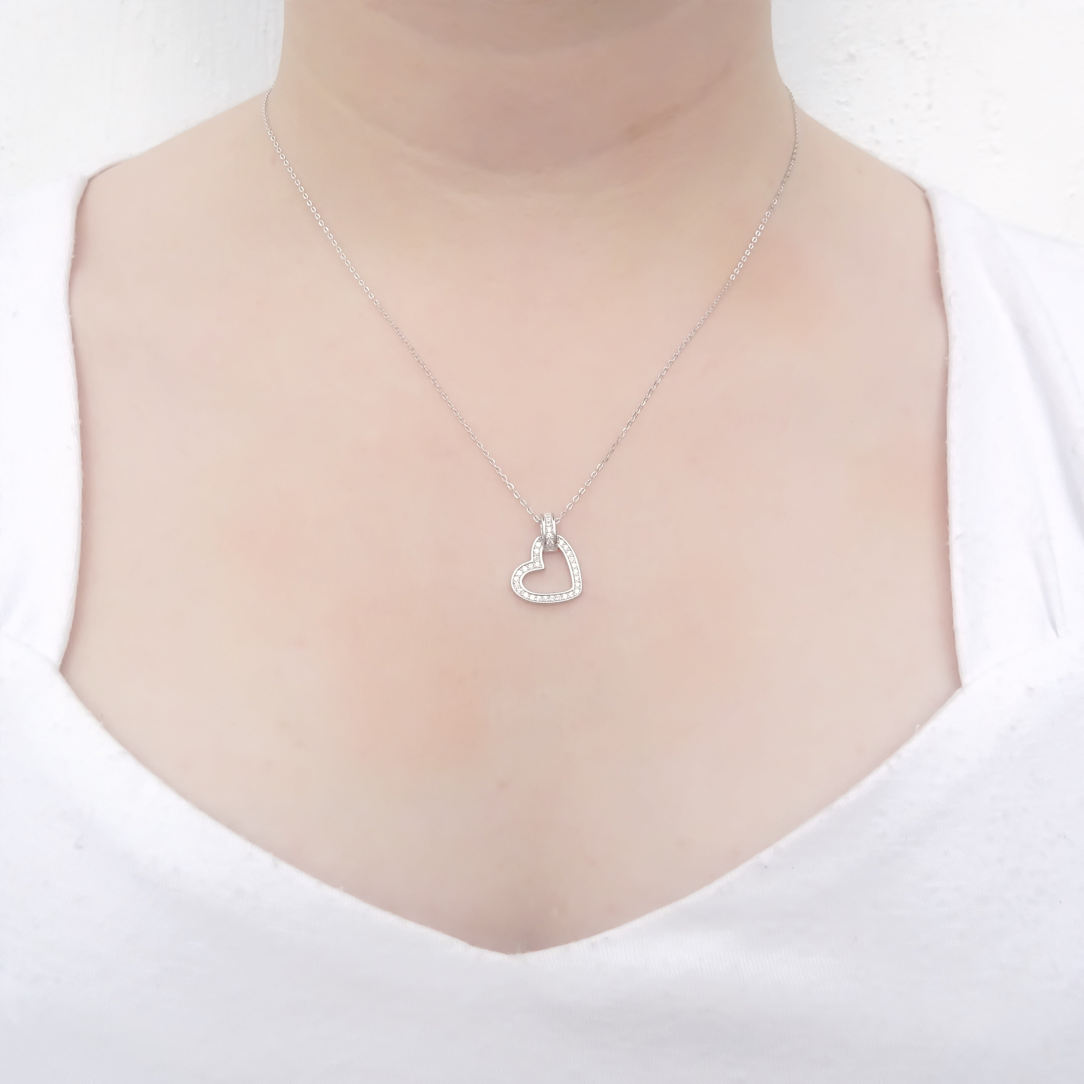 Amor Eterno - Gargantilla / Collar Plata Oro 24k / Corazón