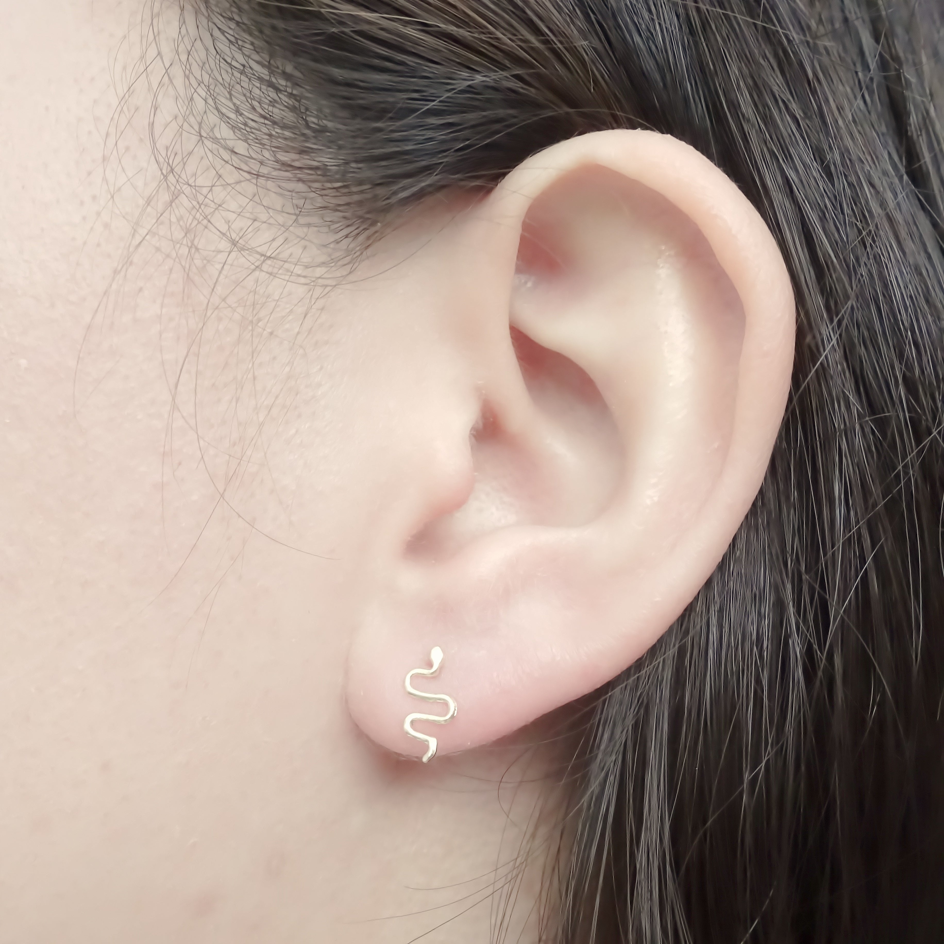 Amor Eterno - Broqueles Serpiente Vibora / Aretes / Fina 10k