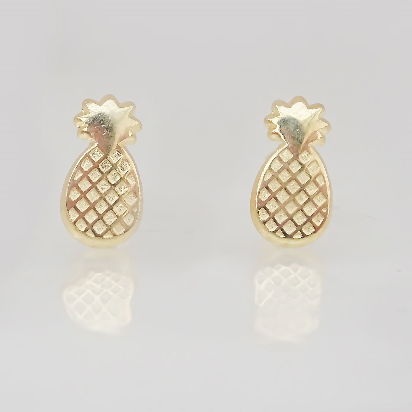 Amor Eterno - Broqueles Piña / Aretes / Oro 10k