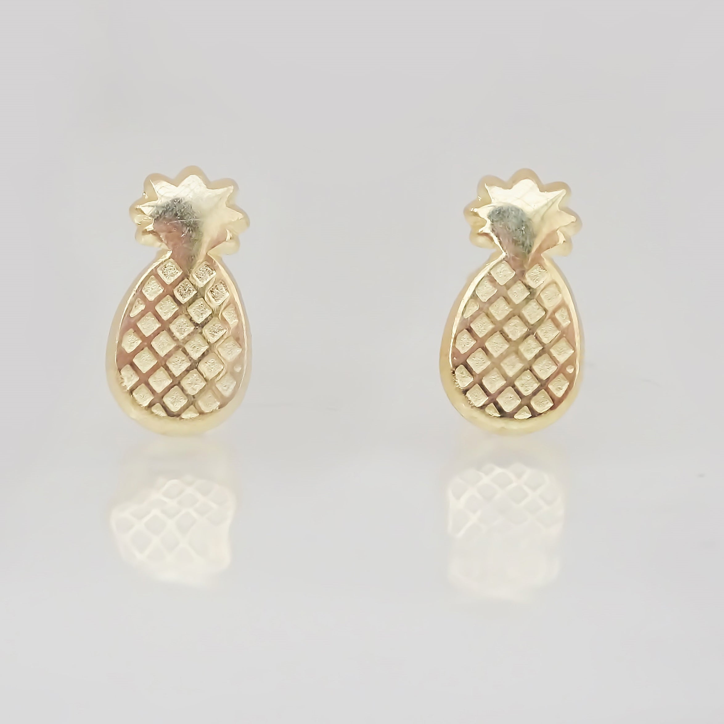 Amor Eterno - Broqueles Piña / Aretes / Oro 10k