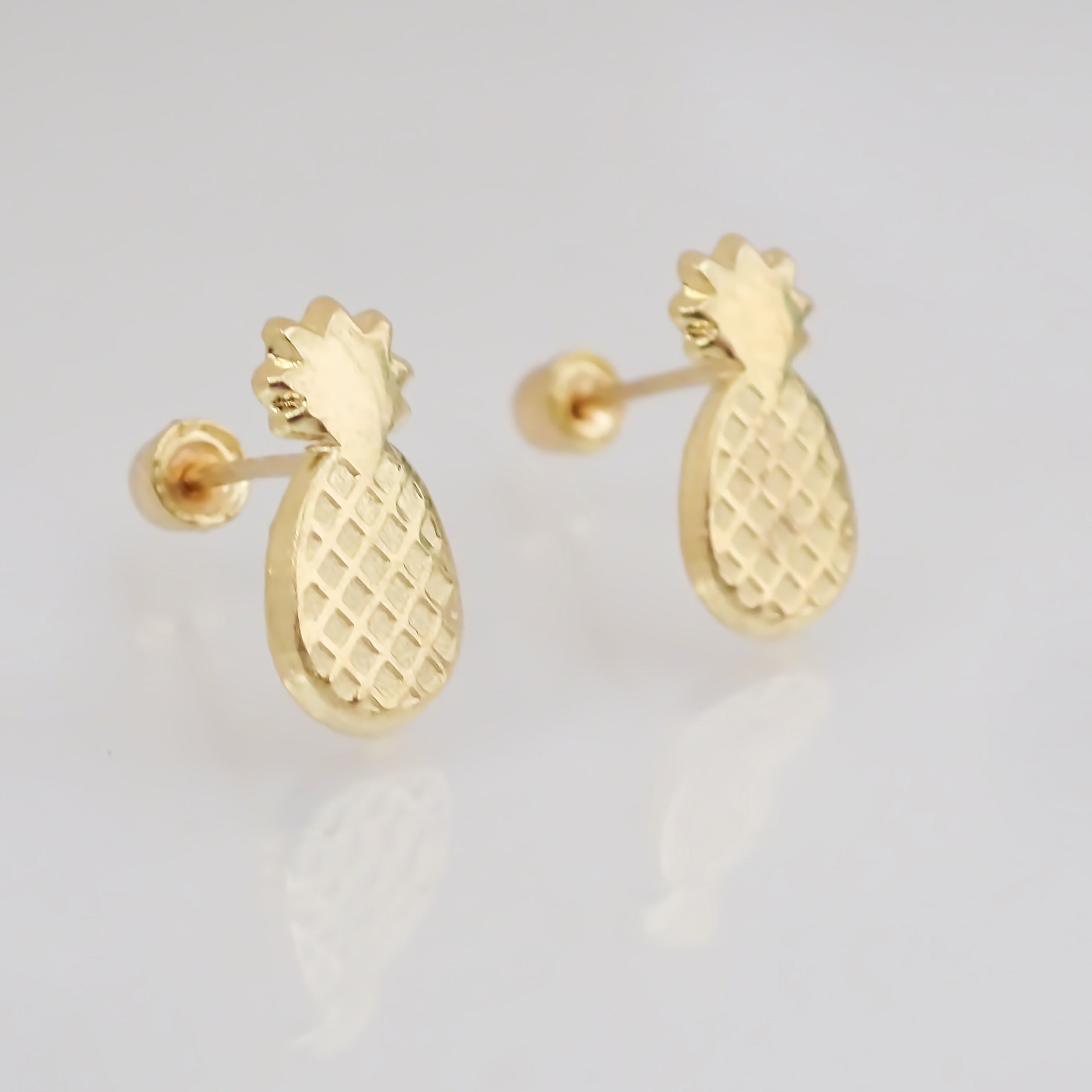 Amor Eterno - Broqueles Piña / Aretes / Oro 10k