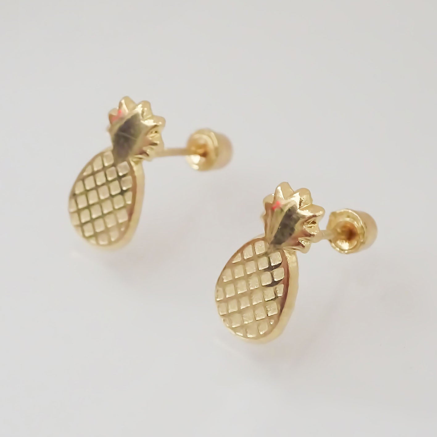 Amor Eterno - Broqueles Piña / Aretes / Oro 10k
