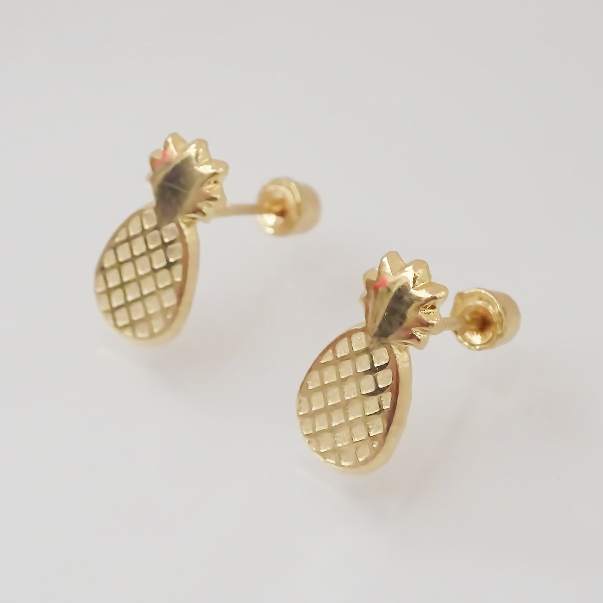 Amor Eterno - Broqueles Piña / Aretes / Oro 10k