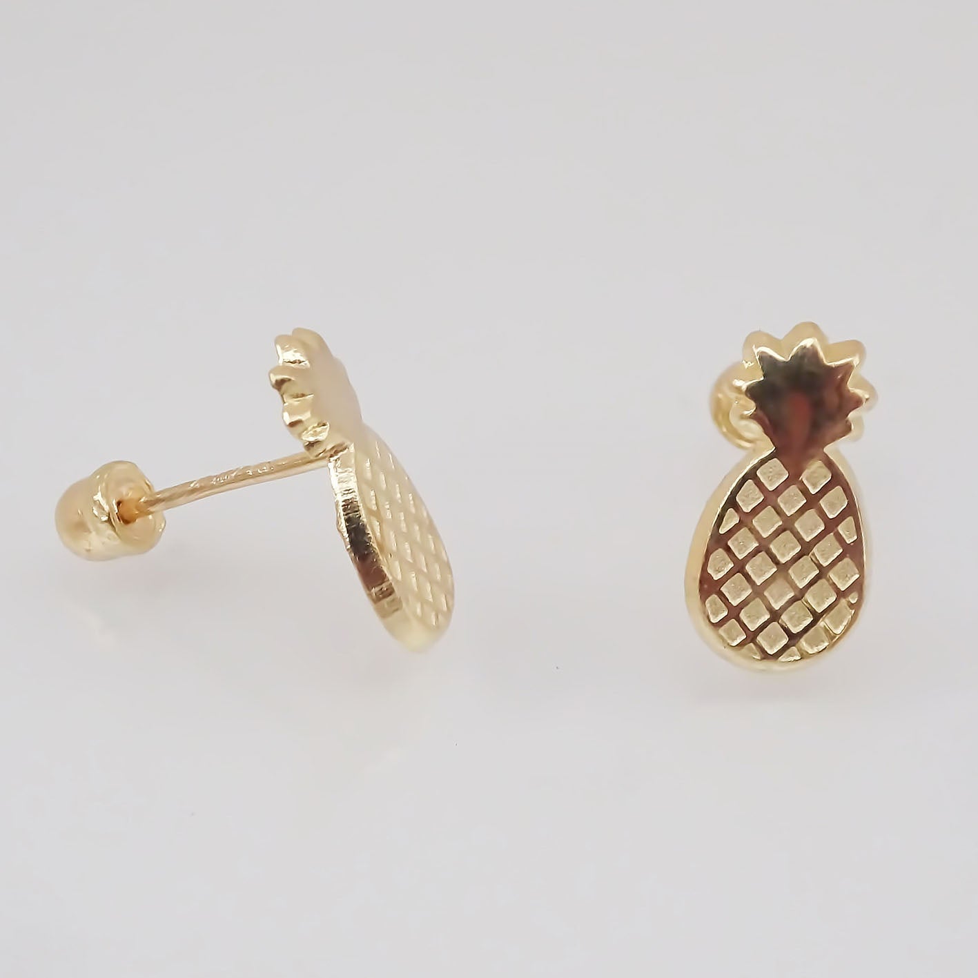 Amor Eterno - Broqueles Piña / Aretes / Oro 10k