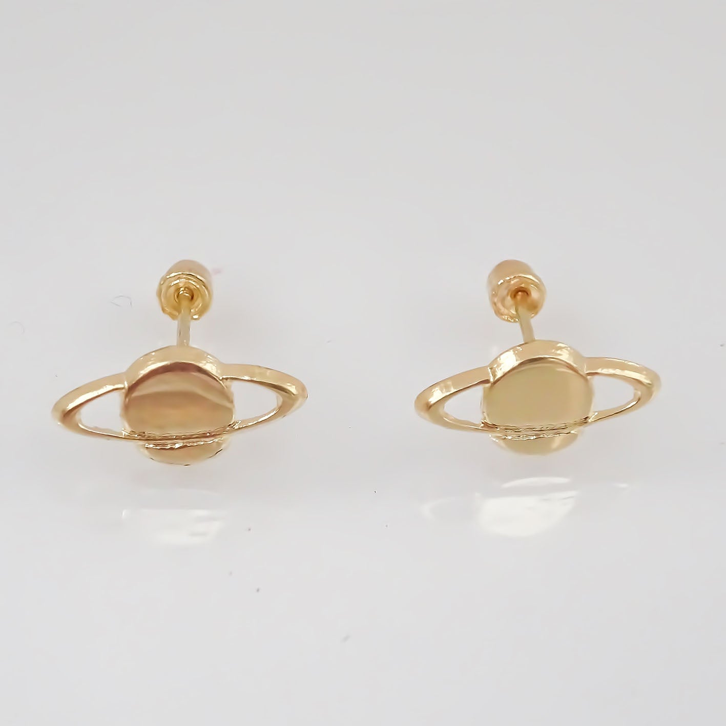Amor Eterno - Broqueles / Saturno Planeta / Aretes / Oro 10k