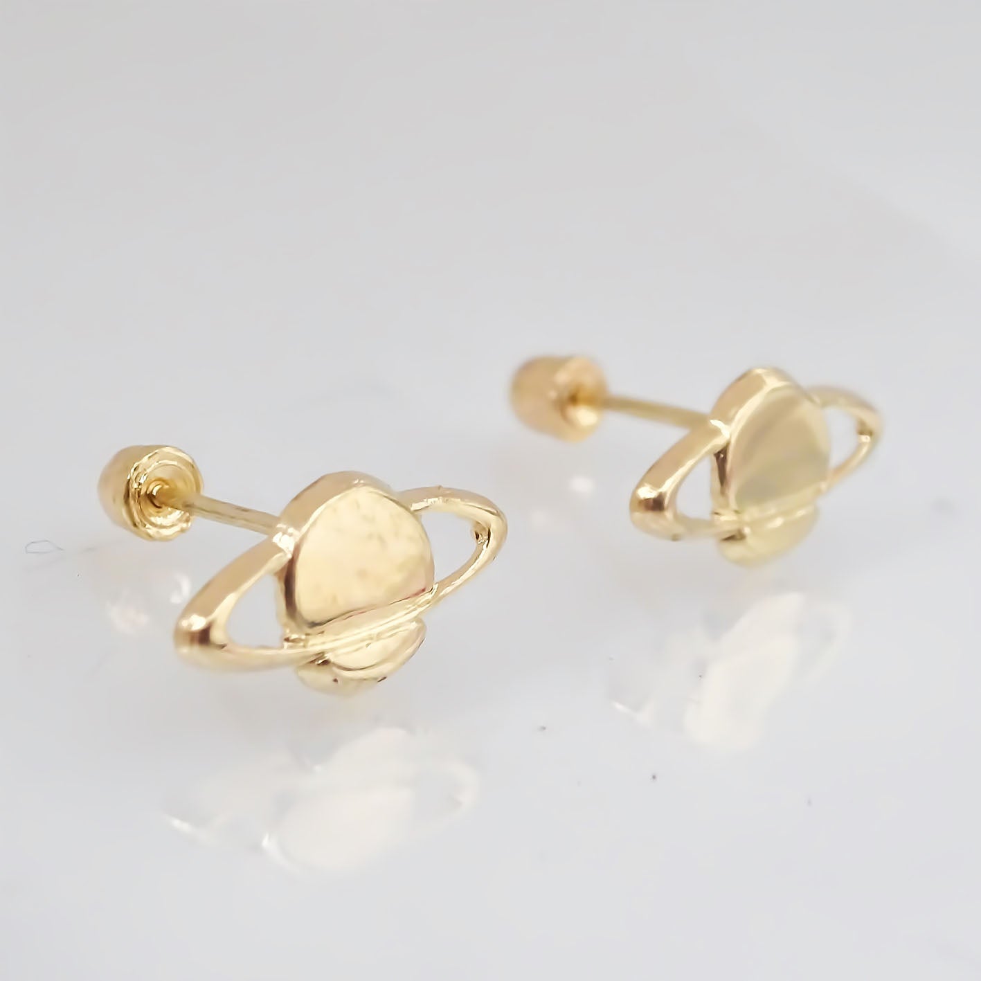 Amor Eterno - Broqueles / Saturno Planeta / Aretes / Oro 10k